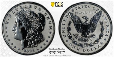 2023-S $1 Morgan Dollar Rev PR Two-Coin Reverse Proof Set PR69