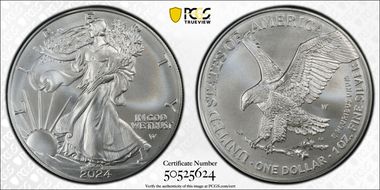 2024-W $1 Burnished Silver Eagle SP70