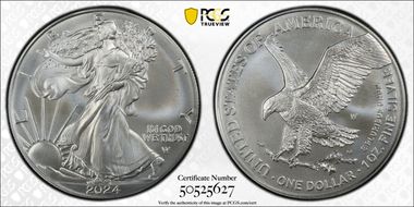 2024-W $1 Burnished Silver Eagle SP70