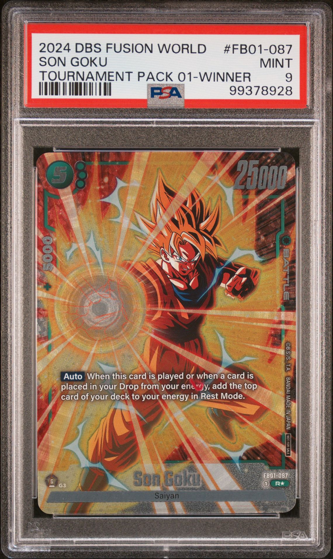 2024 Dragon Ball DRAGON BALL SUPER CARD GAME FUSION WORLD TOURNAMENT PACK 01 WINNER #FB01-087 Son Goku front
