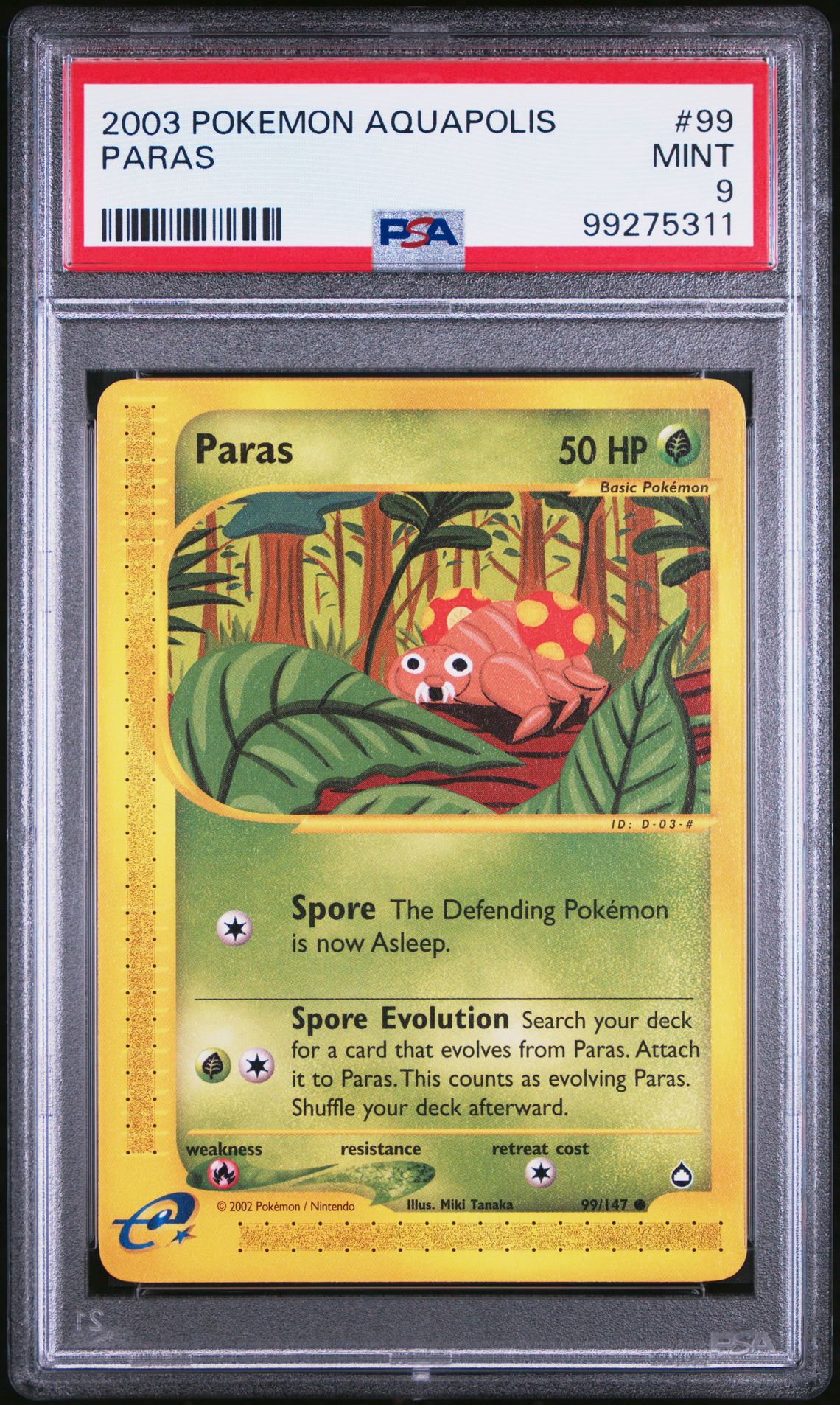 2003 Pokemon POKEMON AQUAPOLIS #99 Paras front