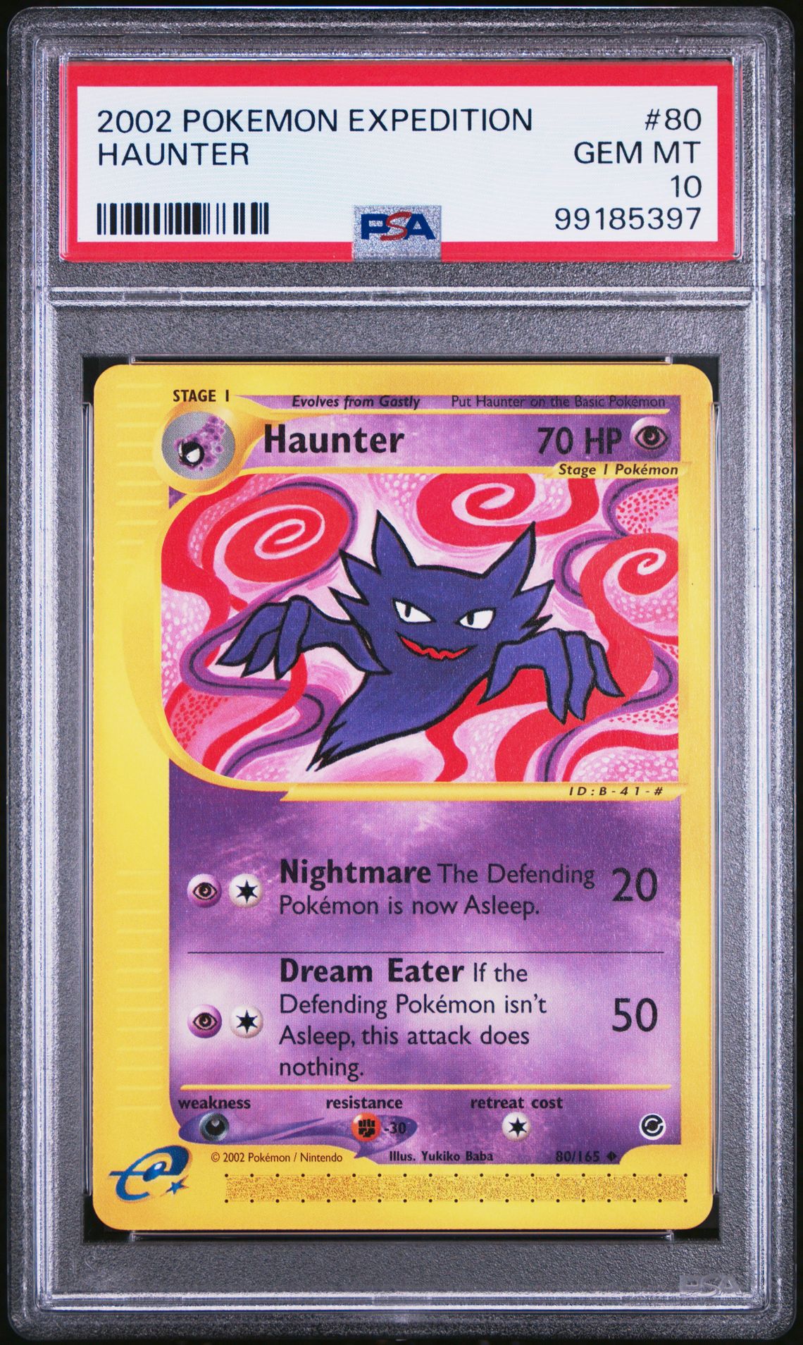 2002 Pokemon POKEMON EXPEDITION #80 Haunter front
