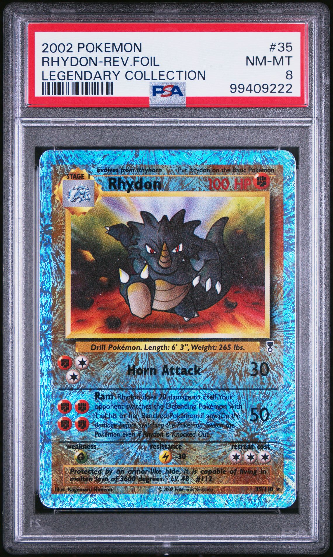 2002 Pokemon POKEMON LEGENDARY COLLECTION #35 Rhydon-Rev.Foil front