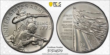 (2024-P) Medal U.S. Army Matte 1 oz Ag MS69
