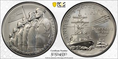 (2023-P) Medal U.S. Navy Matte 1oz Ag MS70