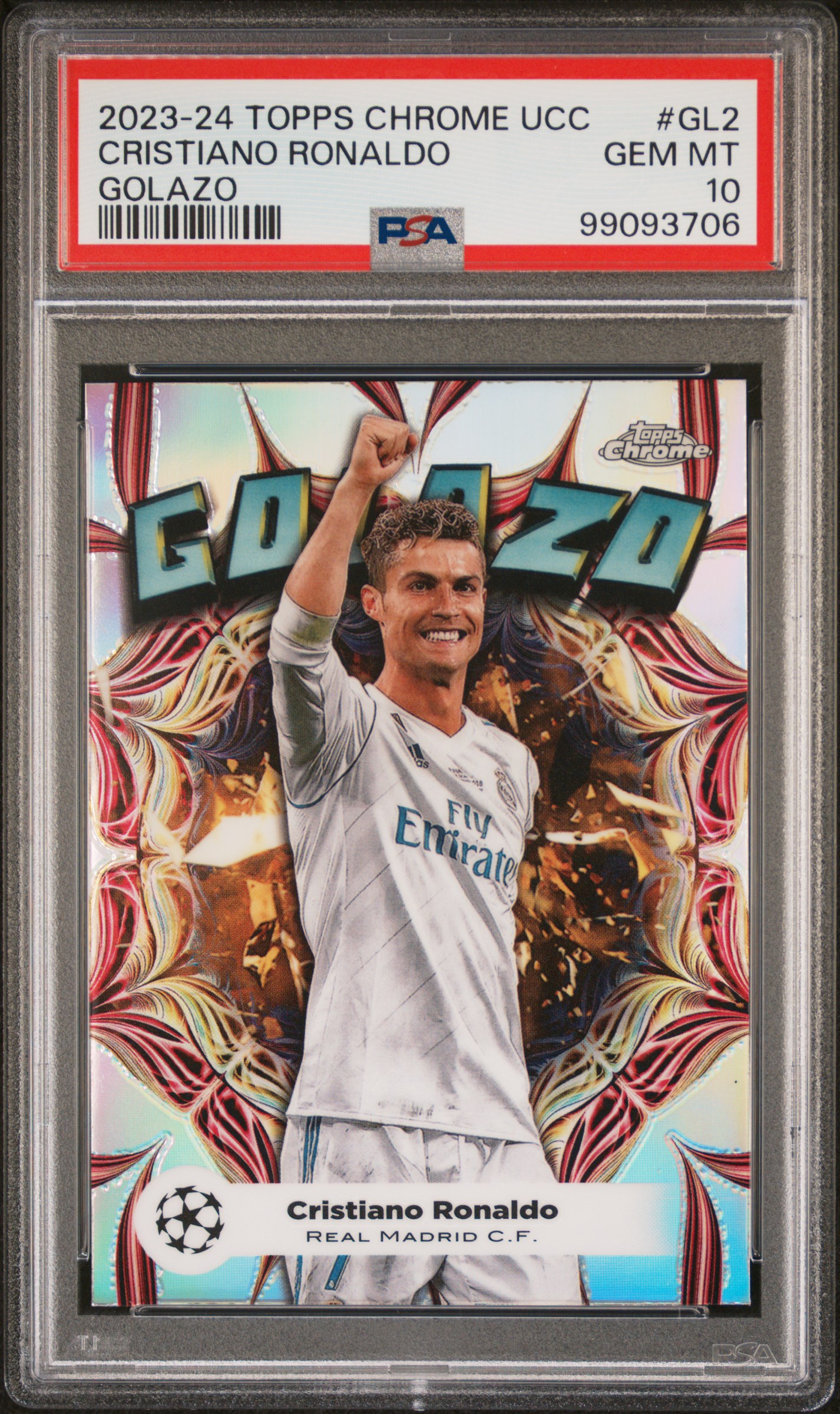 2023-24 Topps Chrome Uefa Club Competitions Golazo Cristiano Ronaldo #Gl2 Gem Mt 10 front