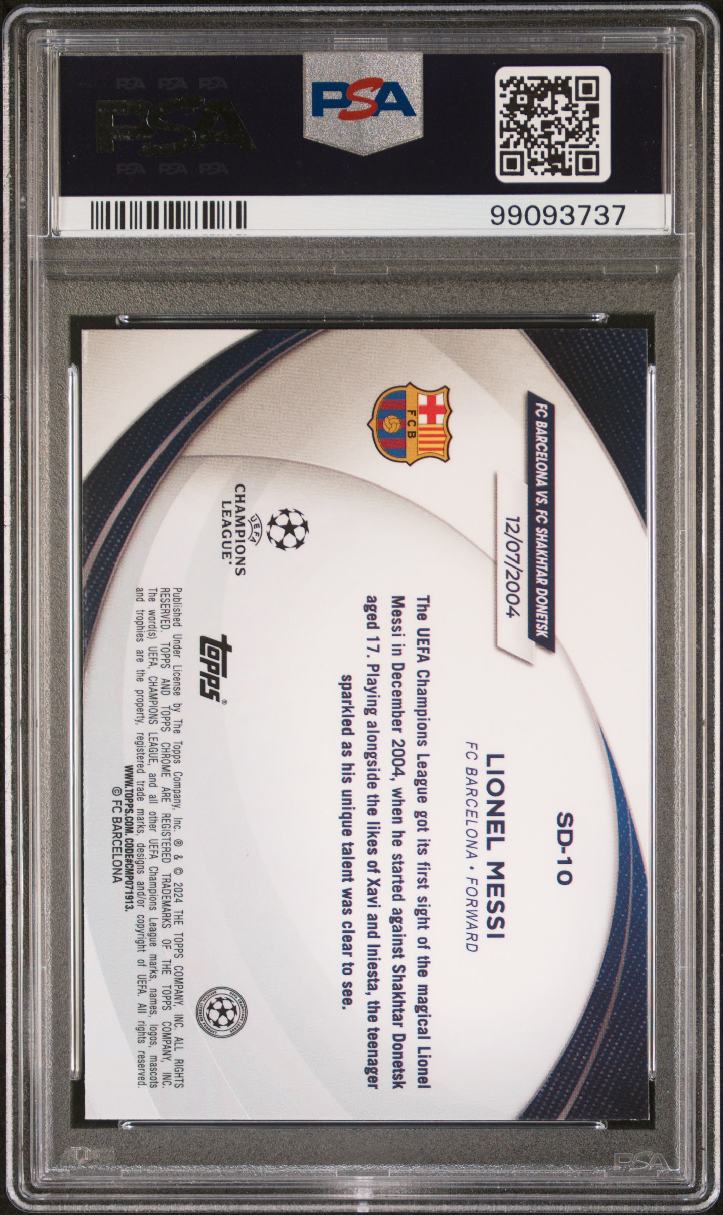 2023-24 Topps Chrome Uefa Club Competitions Starball Debut Lionel Messi #Sd10 Mint 9 back