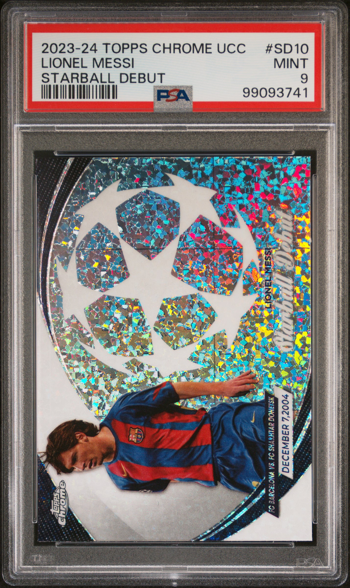 2023-24 Topps Chrome Uefa Club Competitions Starball Debut Lionel Messi #Sd10 Mint 9 front