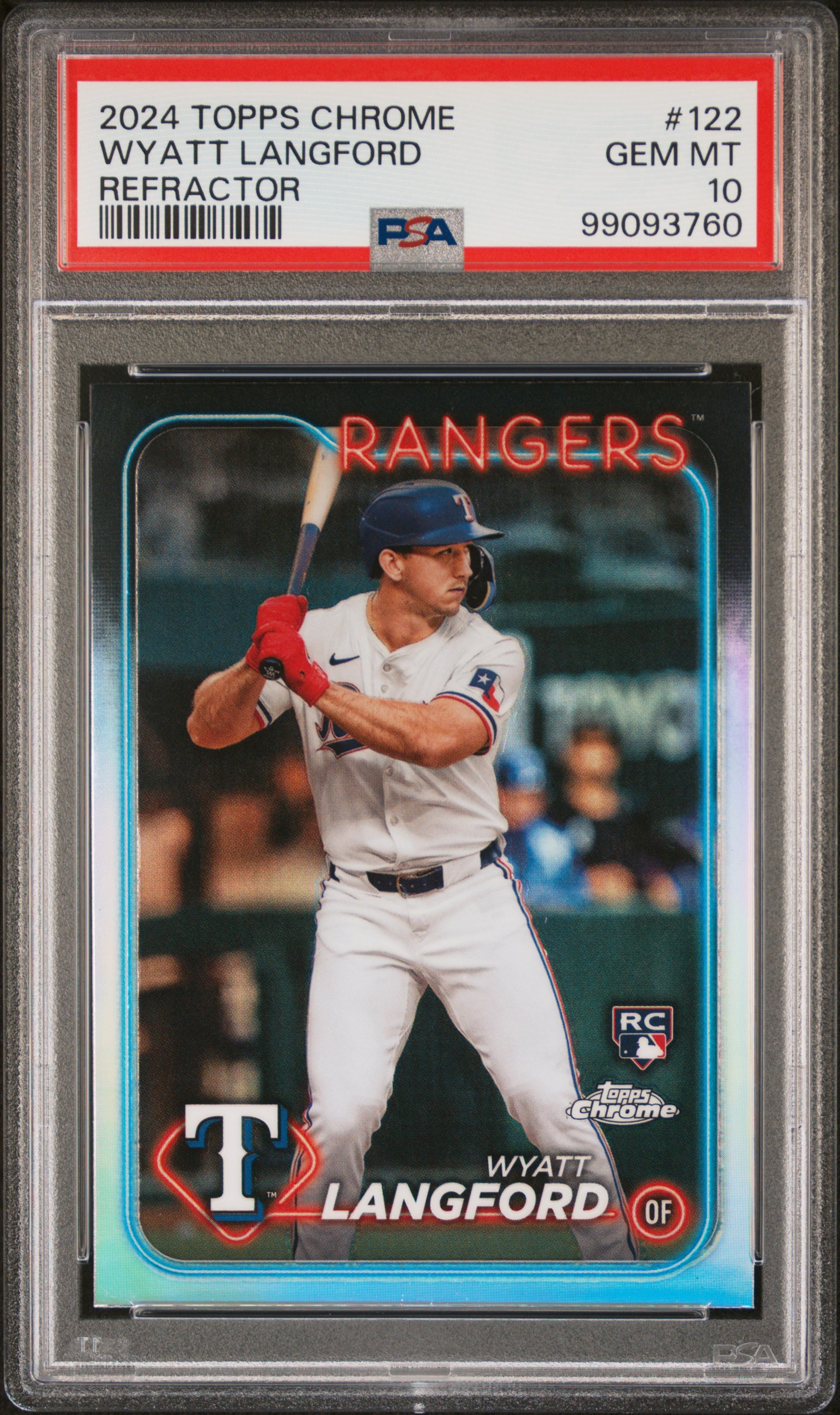 2024 Topps Chrome Wyatt Langford #122 (Refractor) Gem Mt 10 front