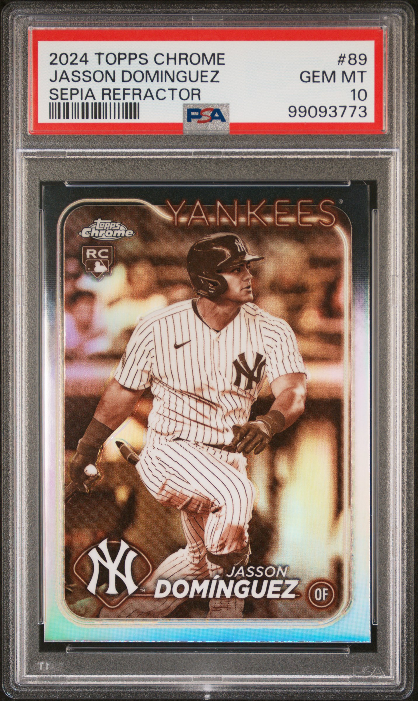 2024 Topps Chrome Jasson Dominguez #89 (Sepia Refractor) Gem Mt 10 front