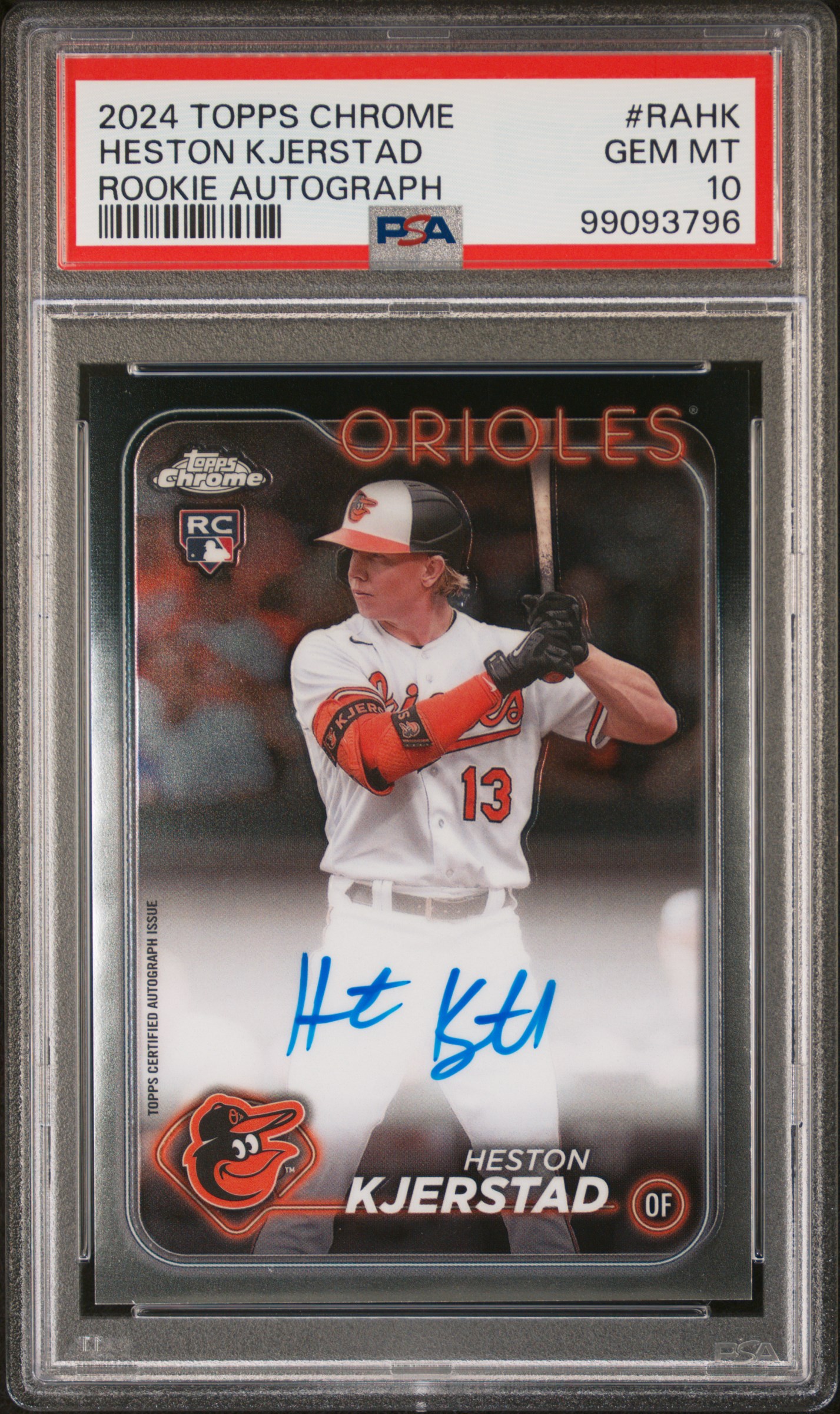 2024 Topps Chrome Rookie Autographs Heston Kjerstad #Rahk Gem Mt 10 front