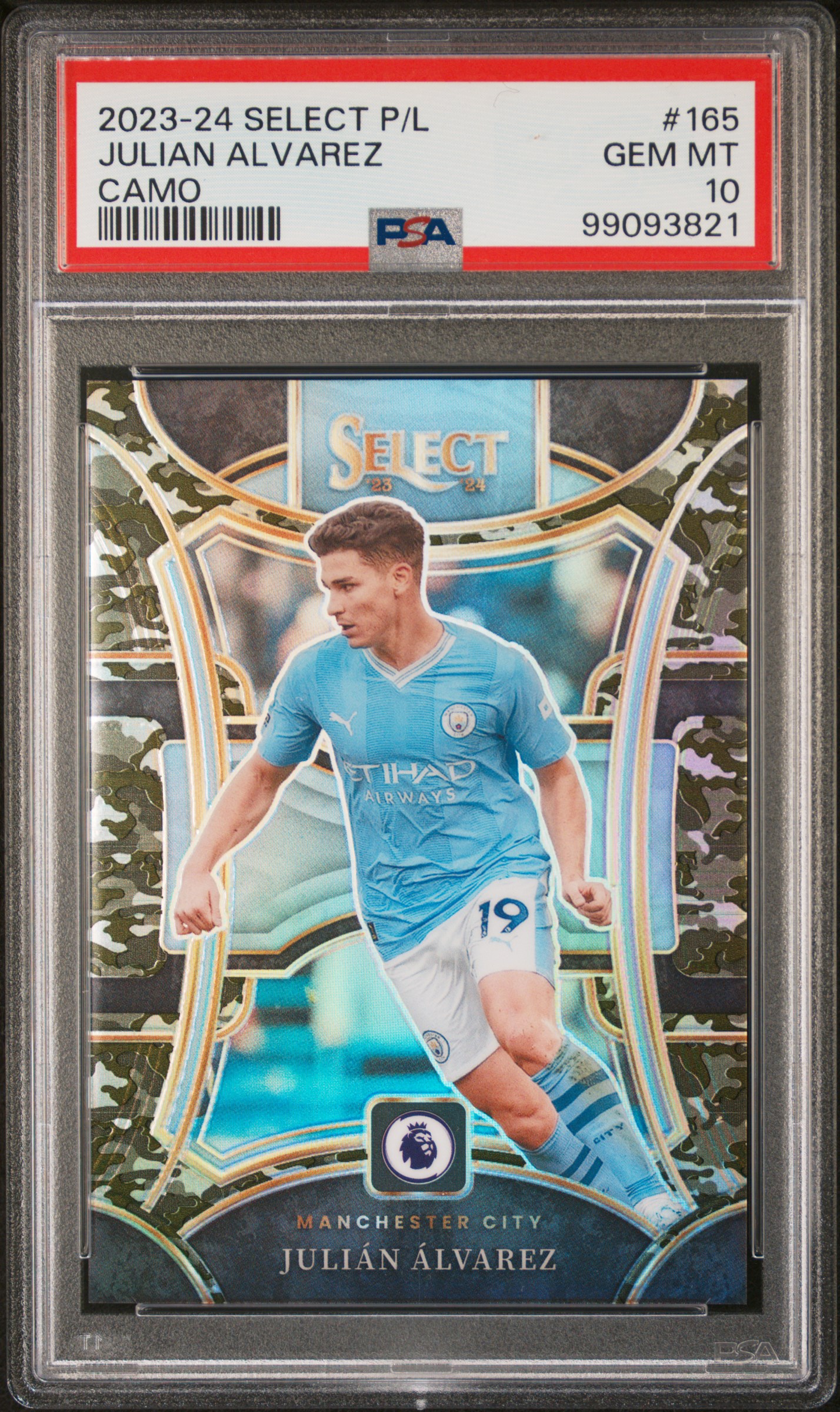 2023-24 Panini Select Premier League Julian Alvarez #165 (Camo) Gem Mt 10 front
