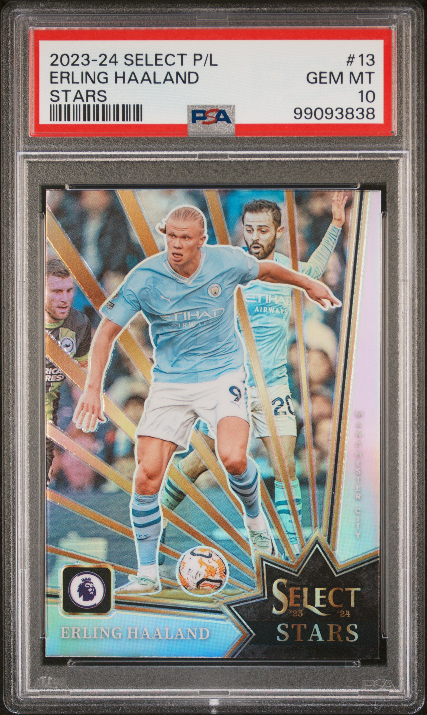 2023-24 Panini Select Premier League Select Stars Erling Haaland #13 Gem Mt 10 front