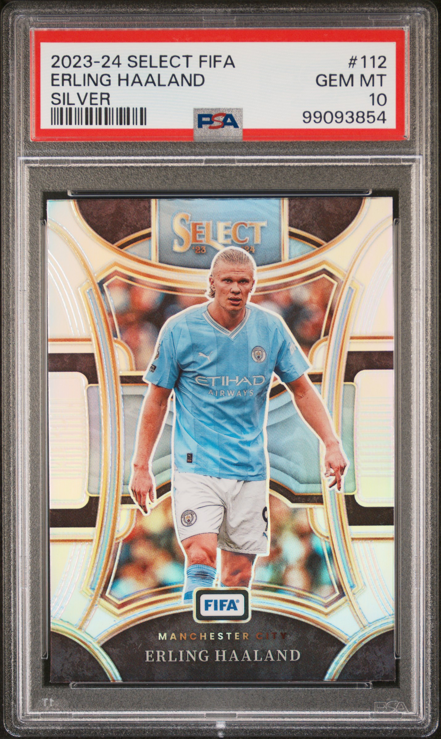 2023-24 Panini Select Fifa Erling Haaland #112 (Silver) Gem Mt 10 front