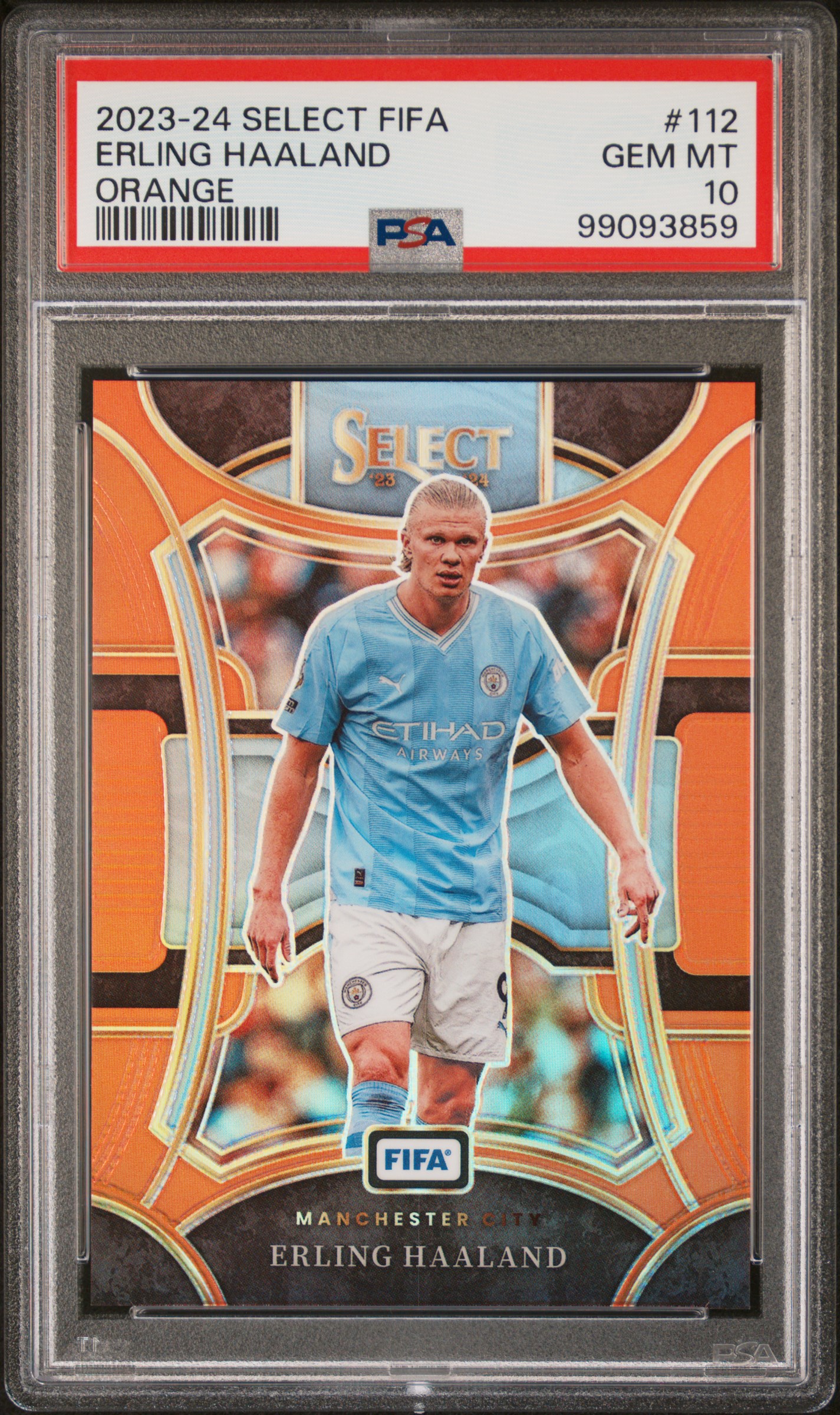 2023-24 Panini Select Fifa Erling Haaland #112 (Orange) Gem Mt 10 front