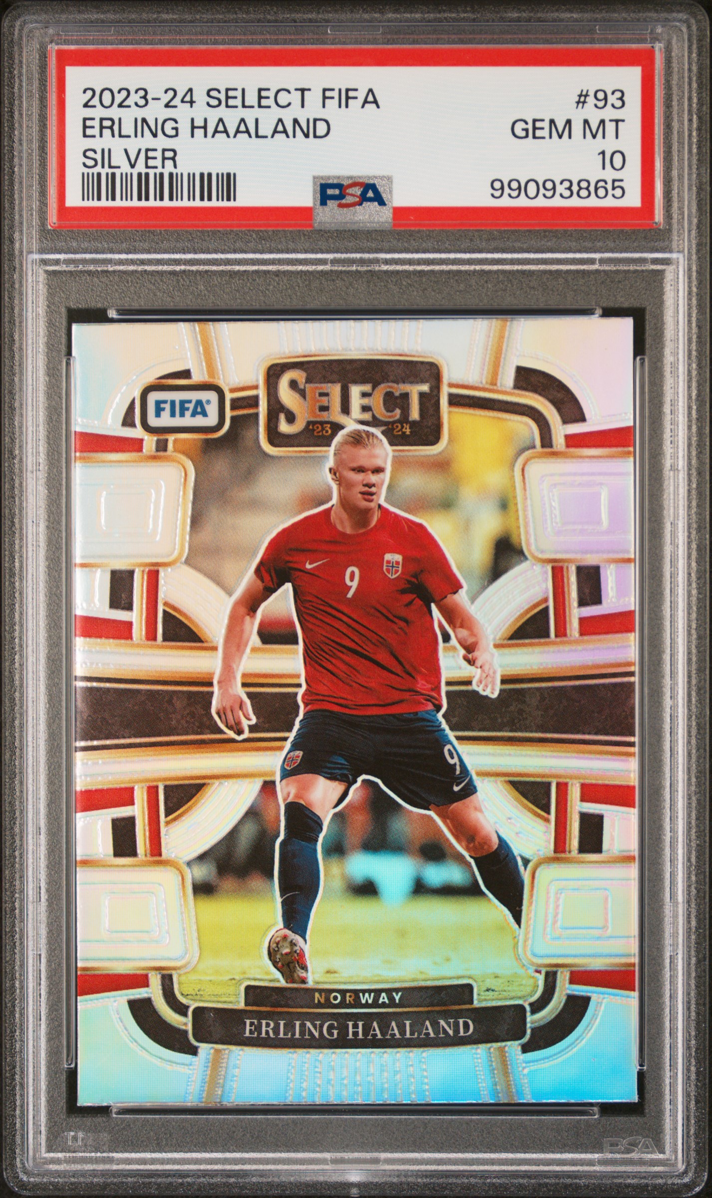 2023-24 Panini Select Fifa Erling Haaland #93 (Silver) Gem Mt 10 front