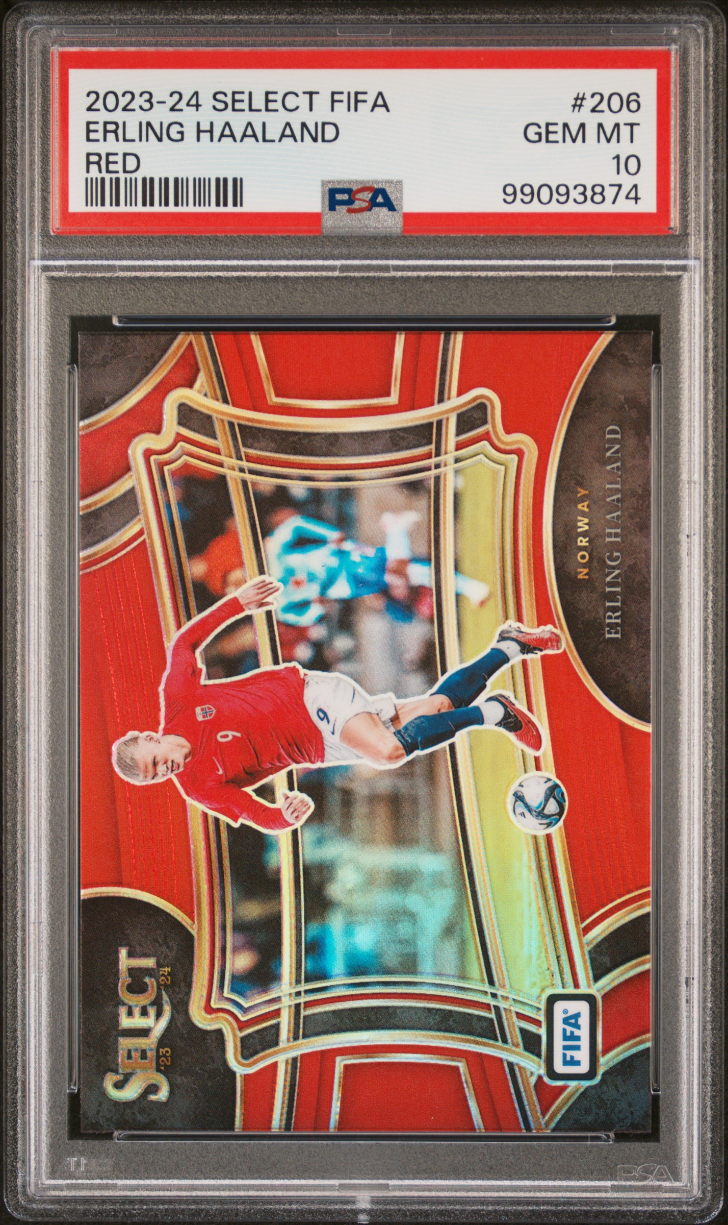 2023-24 Panini Select Fifa Erling Haaland #206 (Red) Gem Mt 10 front