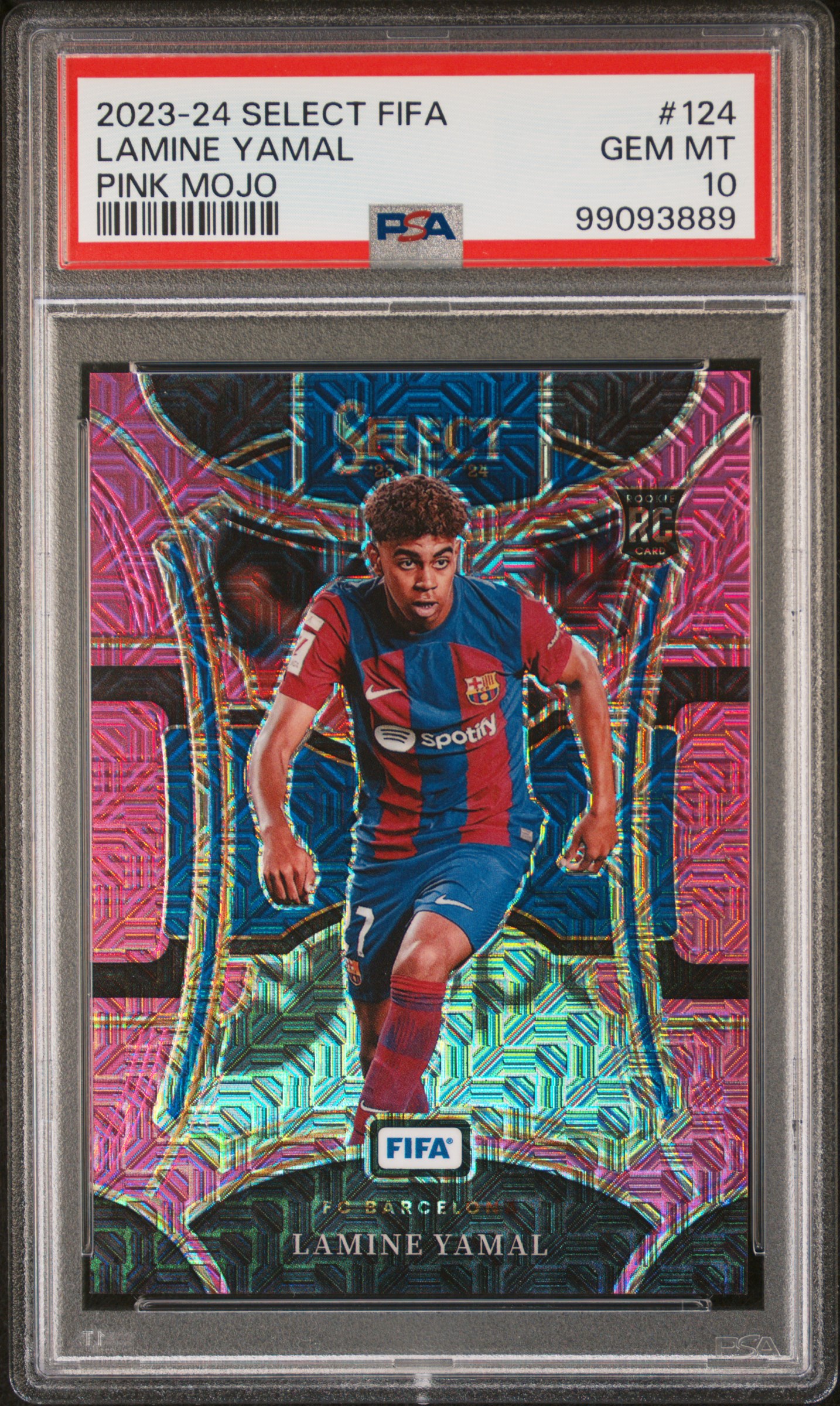 2023-24 Panini Select Fifa Lamine Yamal #124 (Pink Mojo) Gem Mt 10 front