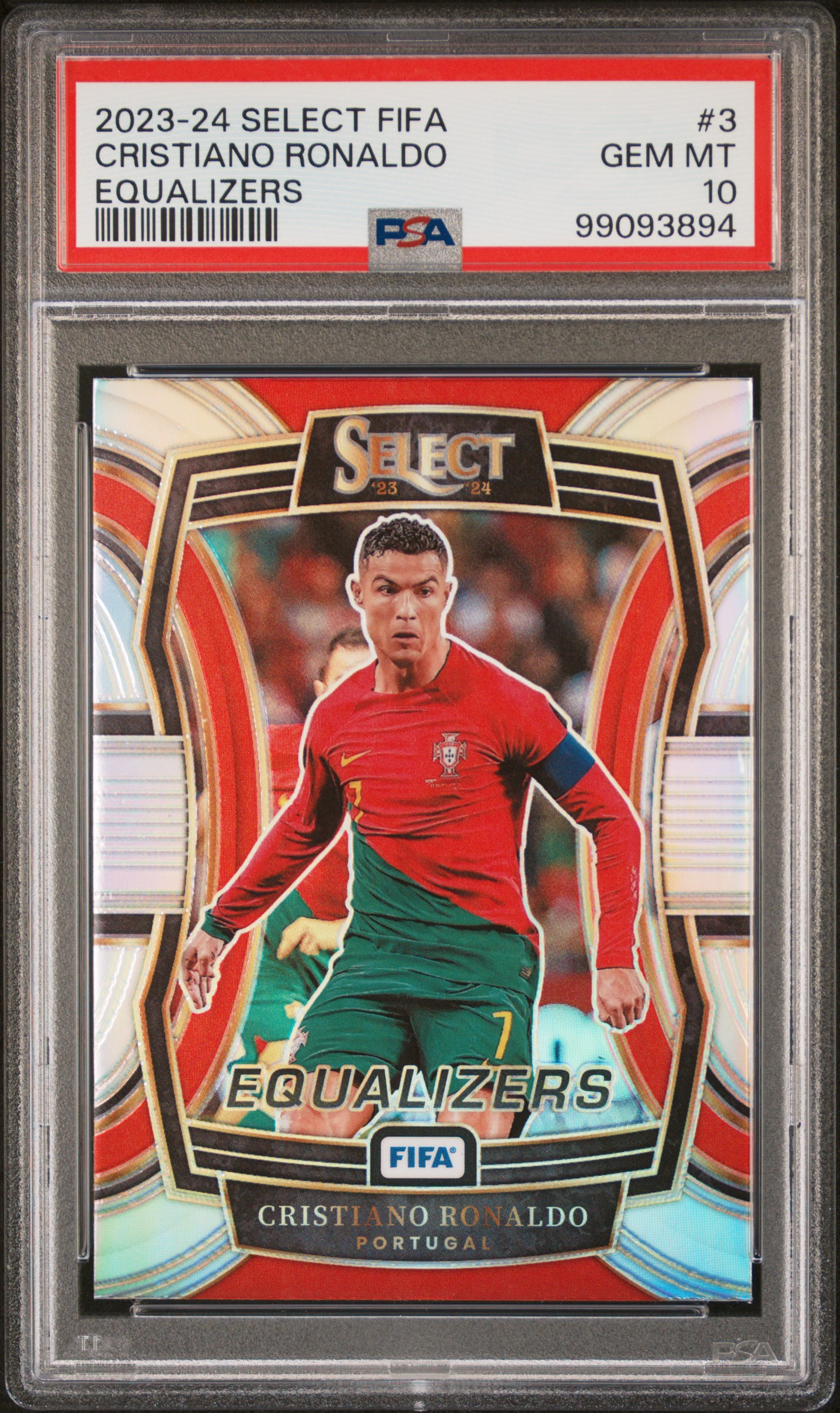 2023-24 Panini Select Fifa Equalizers Cristiano Ronaldo #3 Gem Mt 10 front