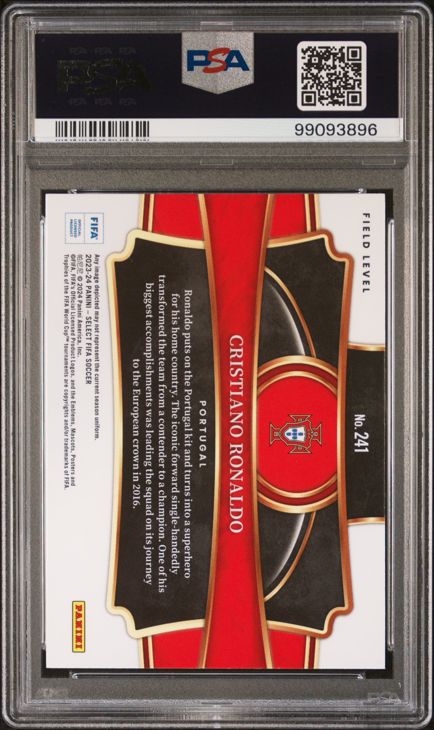 2023-24 Panini Select Fifa Cristiano Ronaldo #241 Gem Mt 10 back