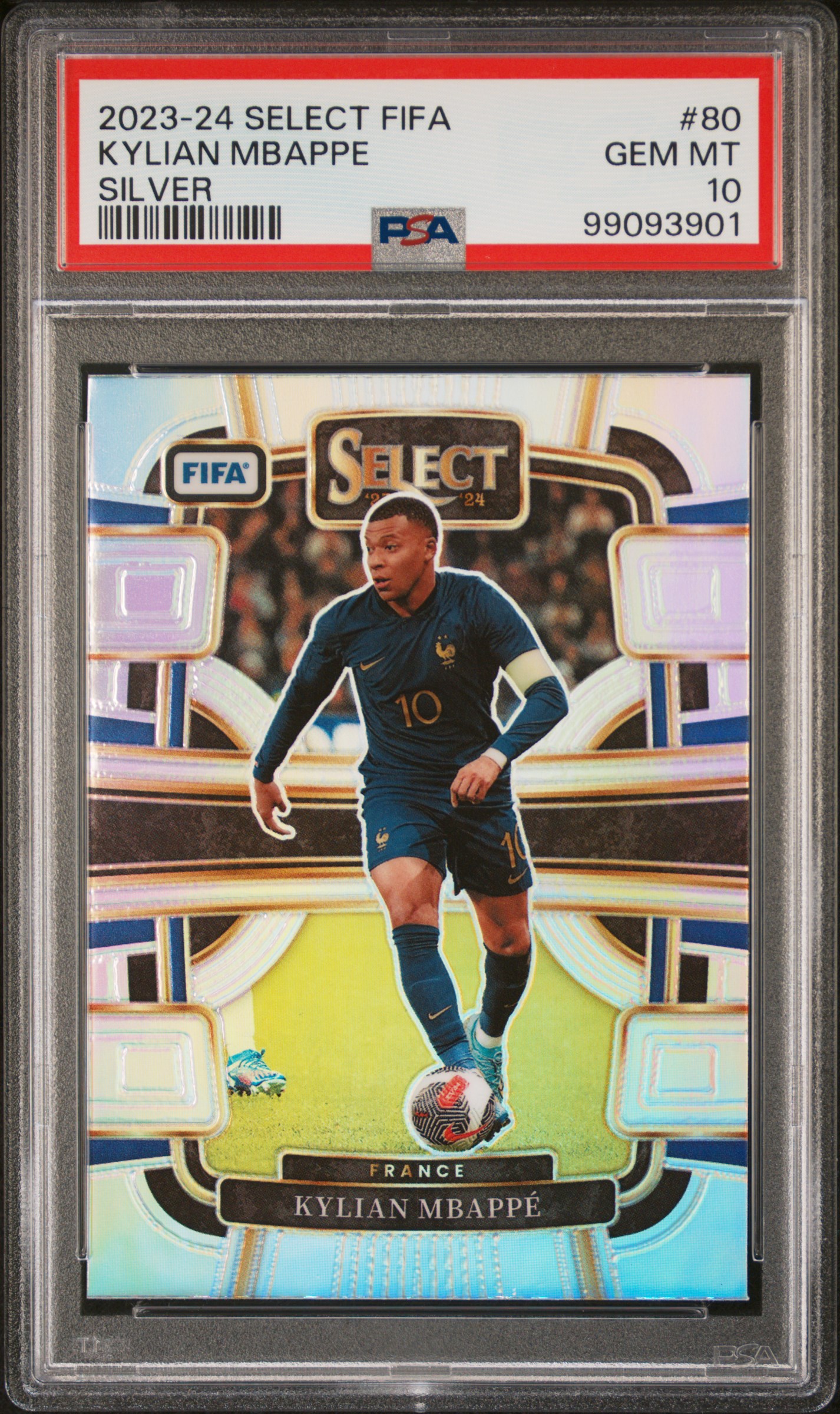 2023-24 Panini Select Fifa Kylian Mbappe #80 (Silver) Gem Mt 10 front