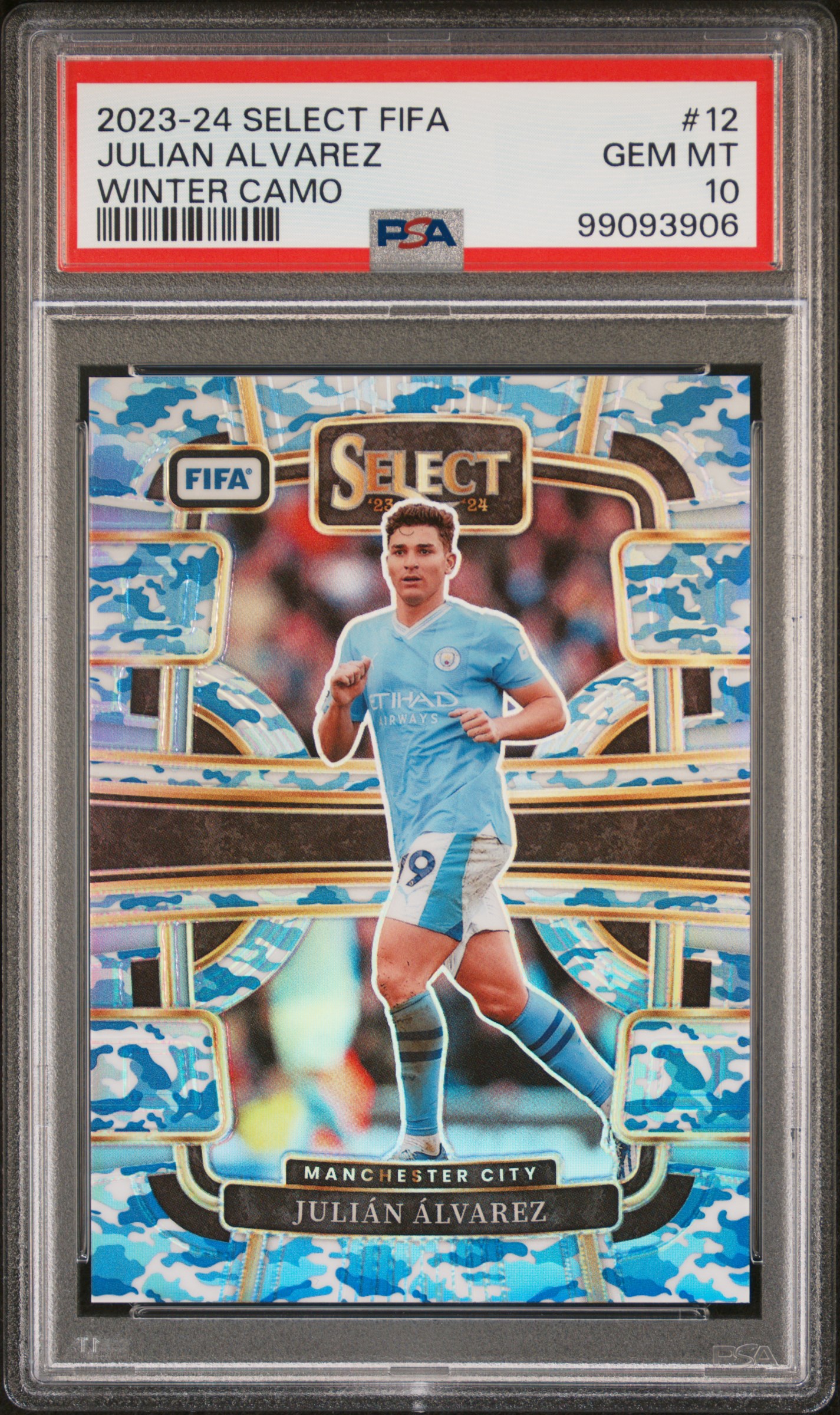 2023-24 Panini Select Fifa Julian Alvarez #12 (Winter Camo) Gem Mt 10 front