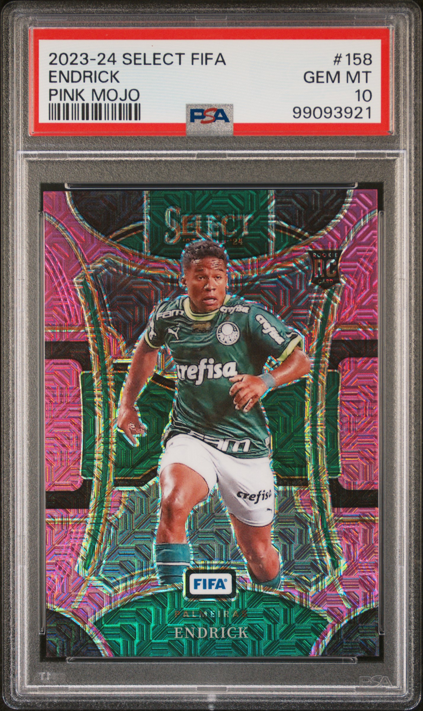 2023-24 Panini Select Fifa Endrick #158 (Pink Mojo) Gem Mt 10 front
