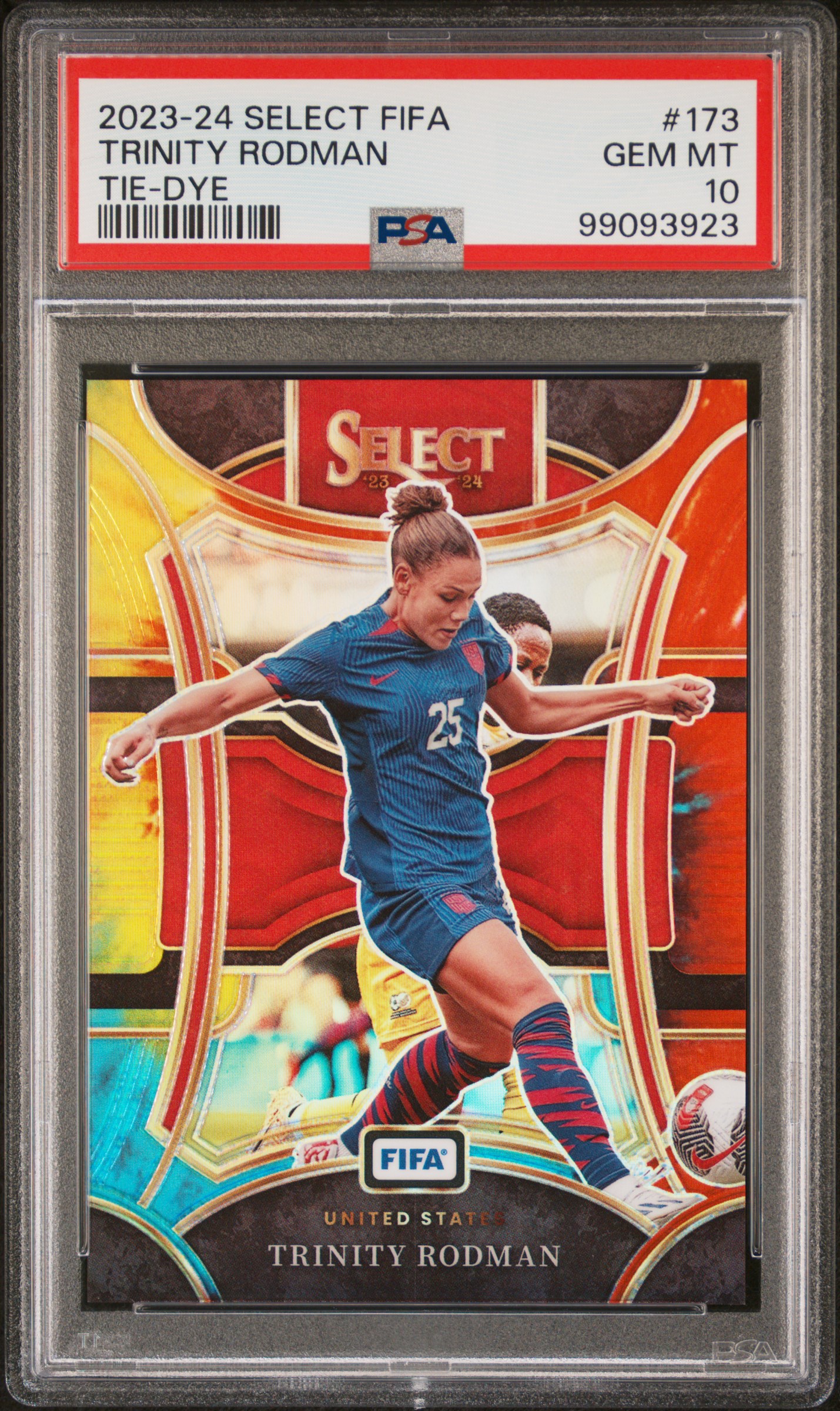 2023-24 Panini Select Fifa Trinity Rodman #173 (Tie-Dye) Gem Mt 10 front