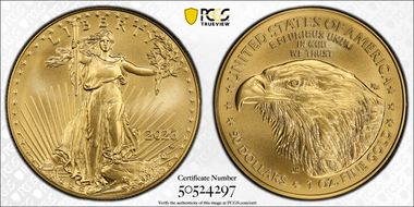 2023-W $50 Burnished Gold Eagle  First Strike SP70