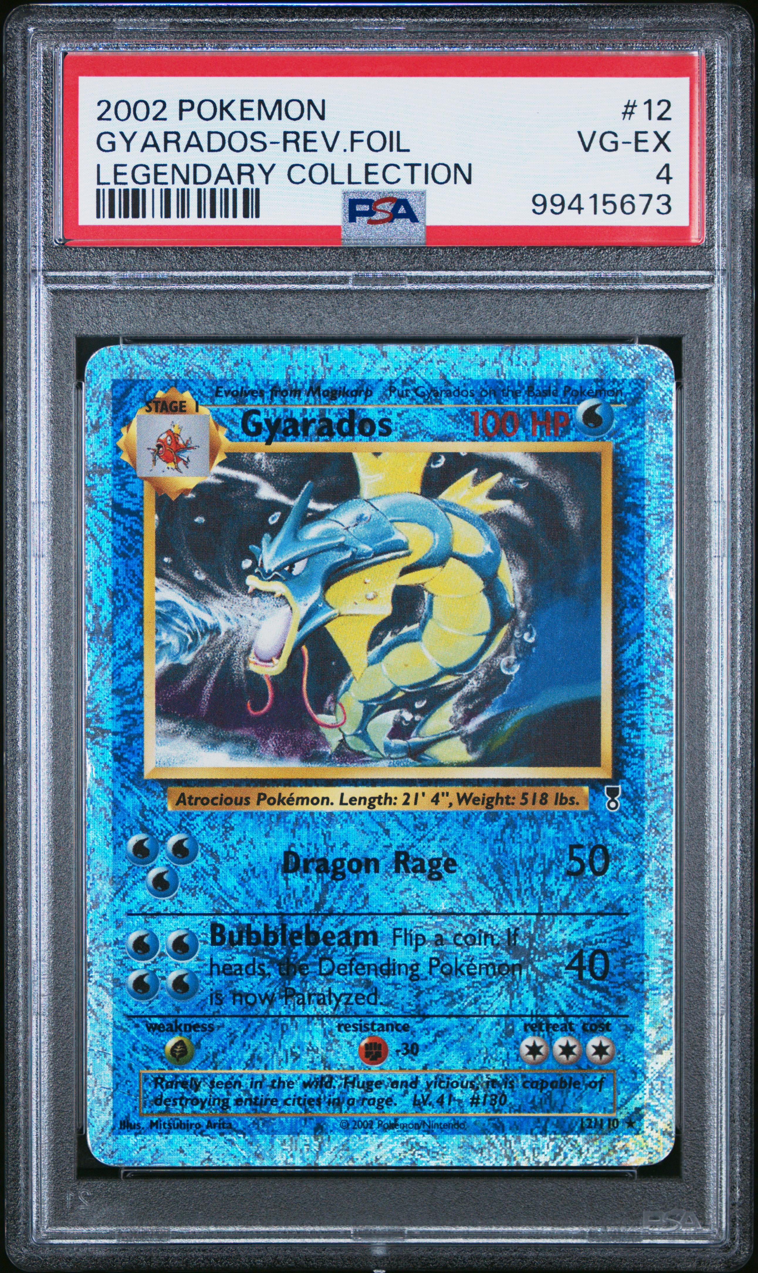 2002 #12 Gyarados-Reverse Foil PSA 4 Legendary Collection