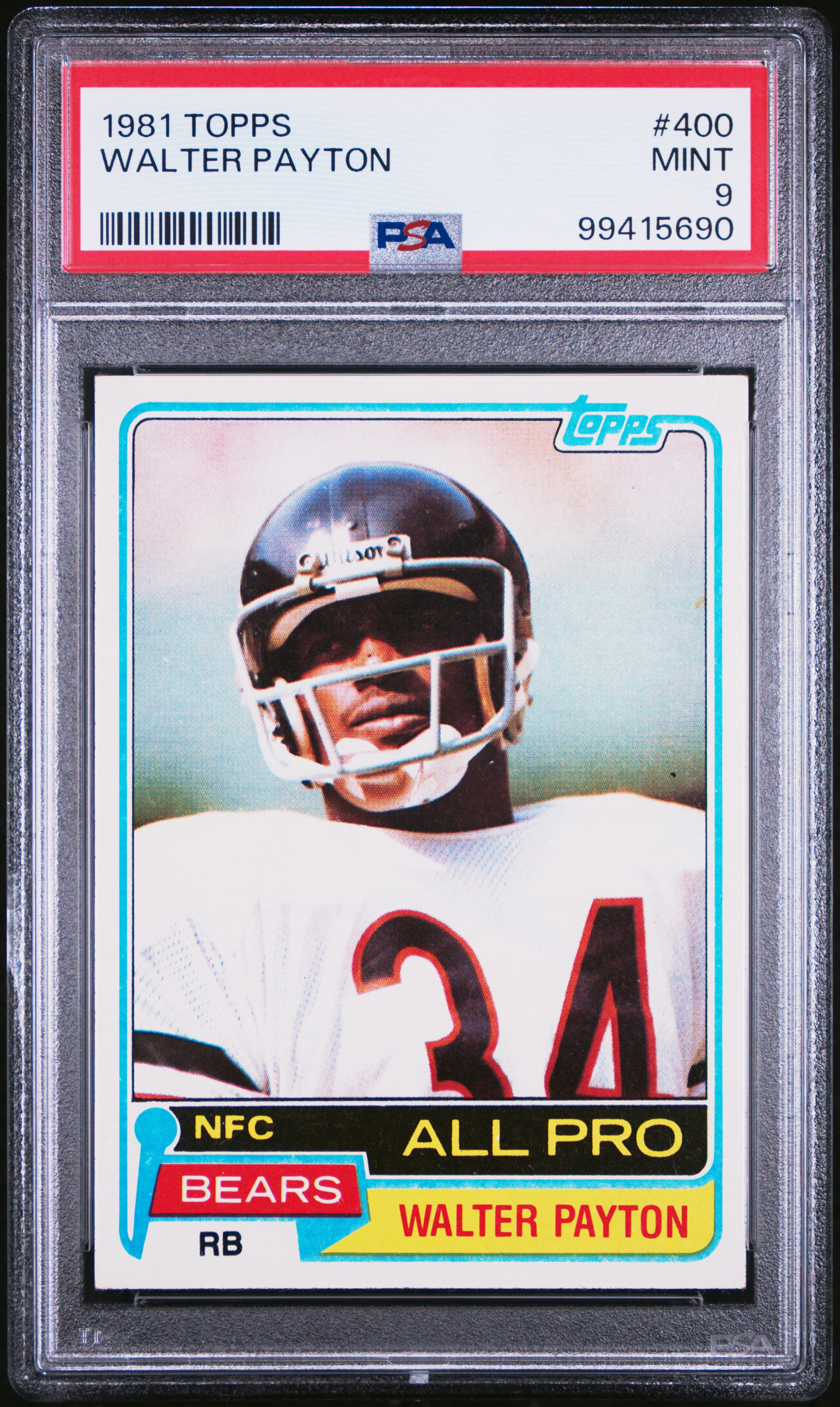 1981 Topps Walter Payton #400 Mint 9 front
