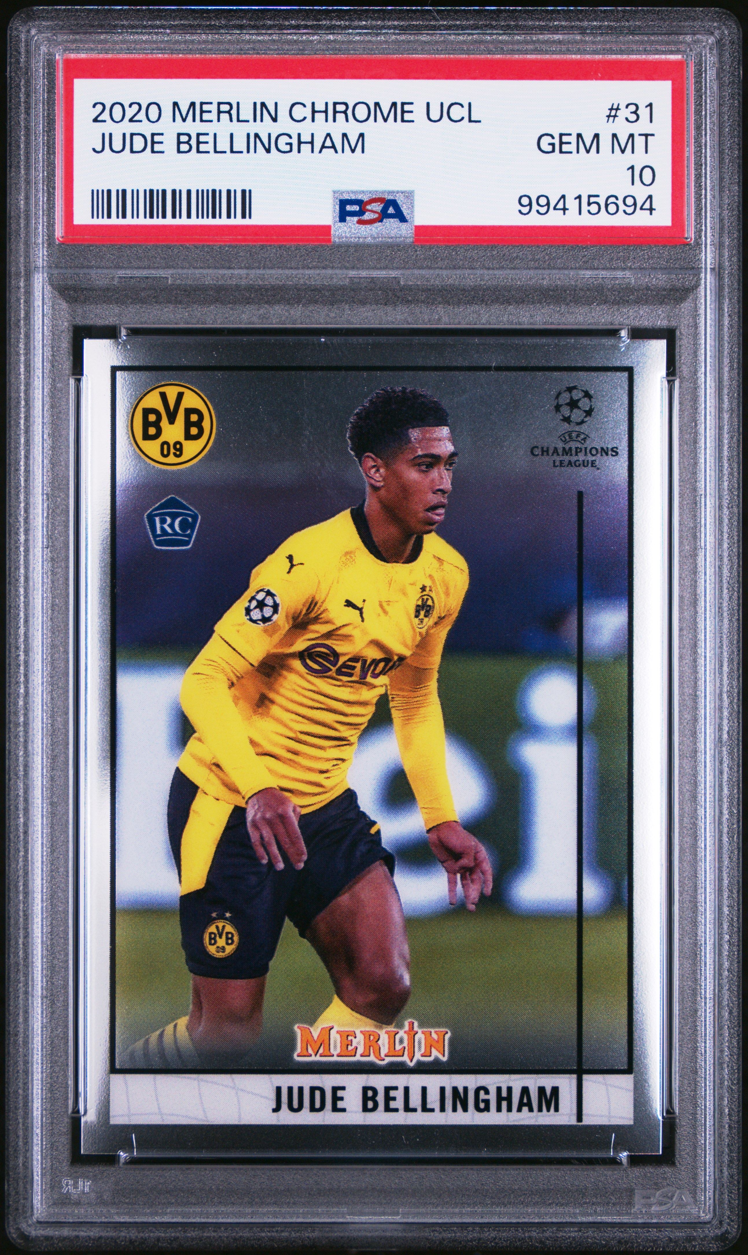 2020 Topps Merlin Chrome Uefa Champions League Jude Bellingham #31 Gem Mt 10 front
