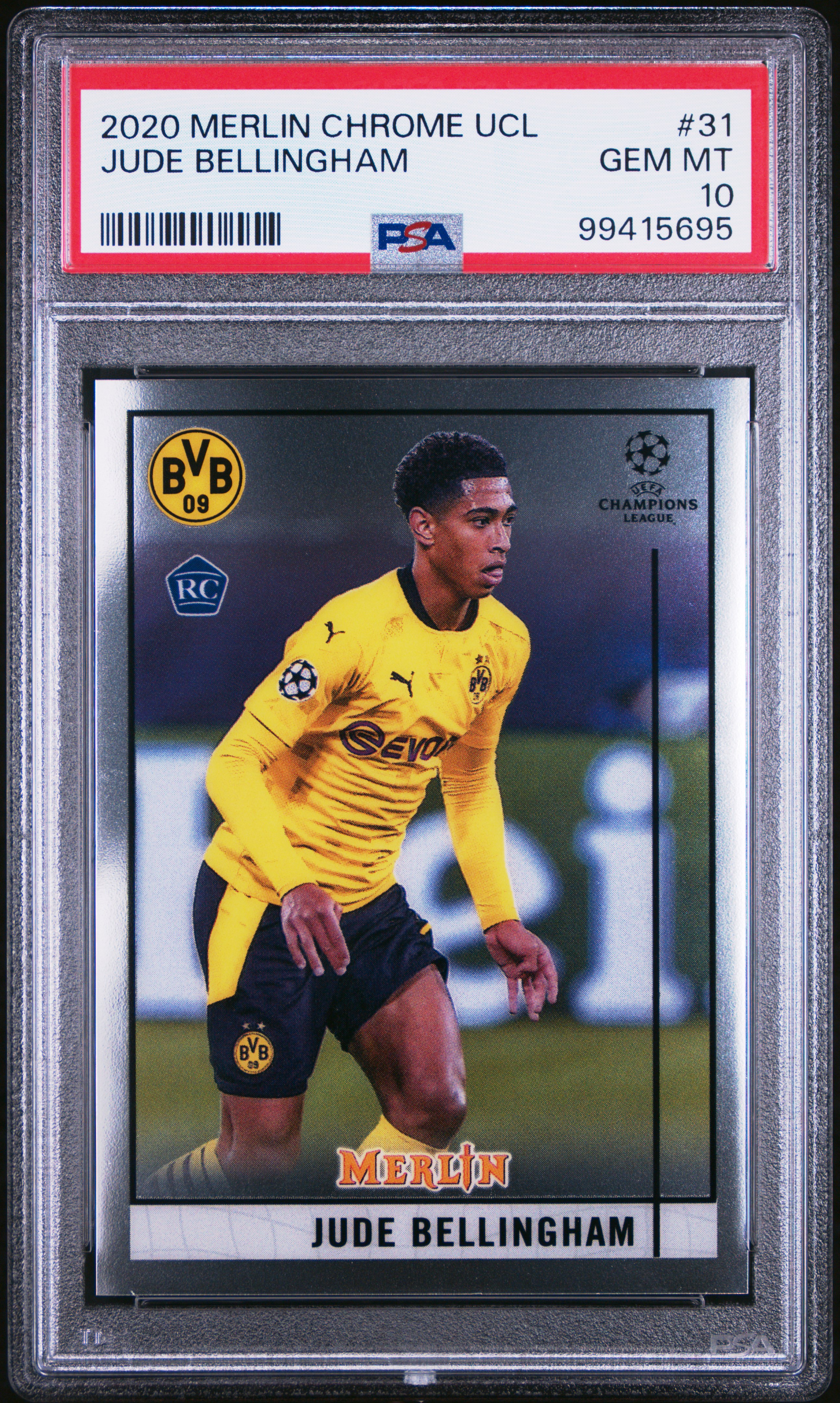 2020 Topps Merlin Chrome Uefa Champions League Jude Bellingham #31 Gem Mt 10 front