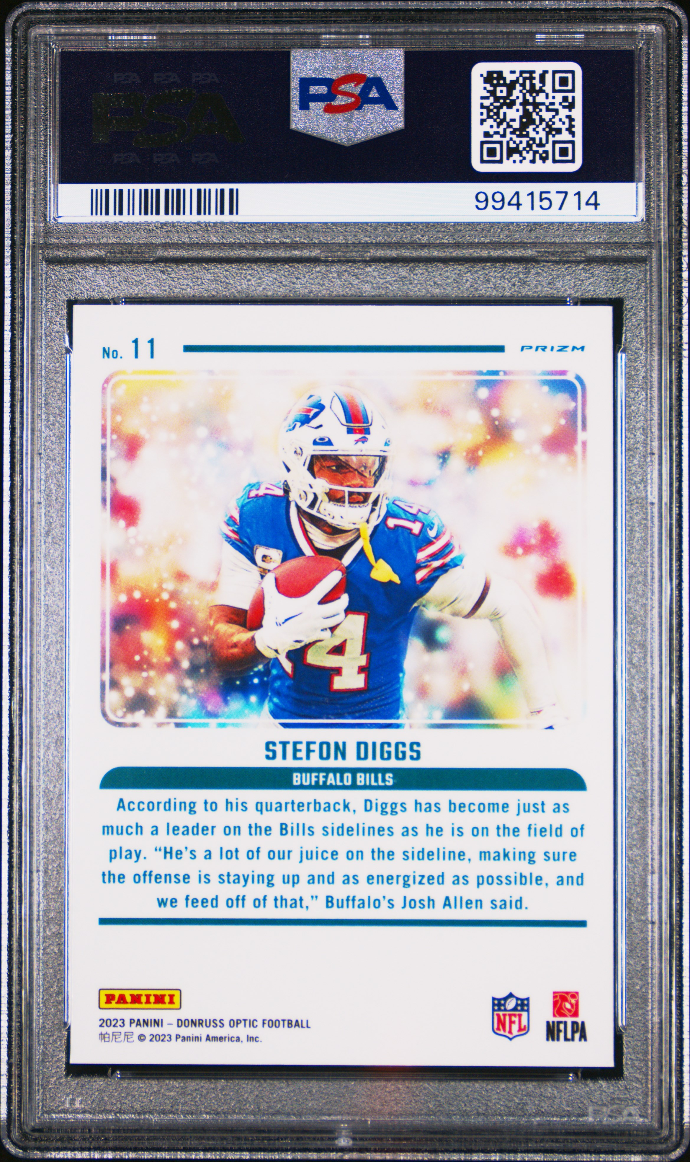 2023 Panini Donruss Optic Mythical Stefon Diggs #11 Mint 9 back