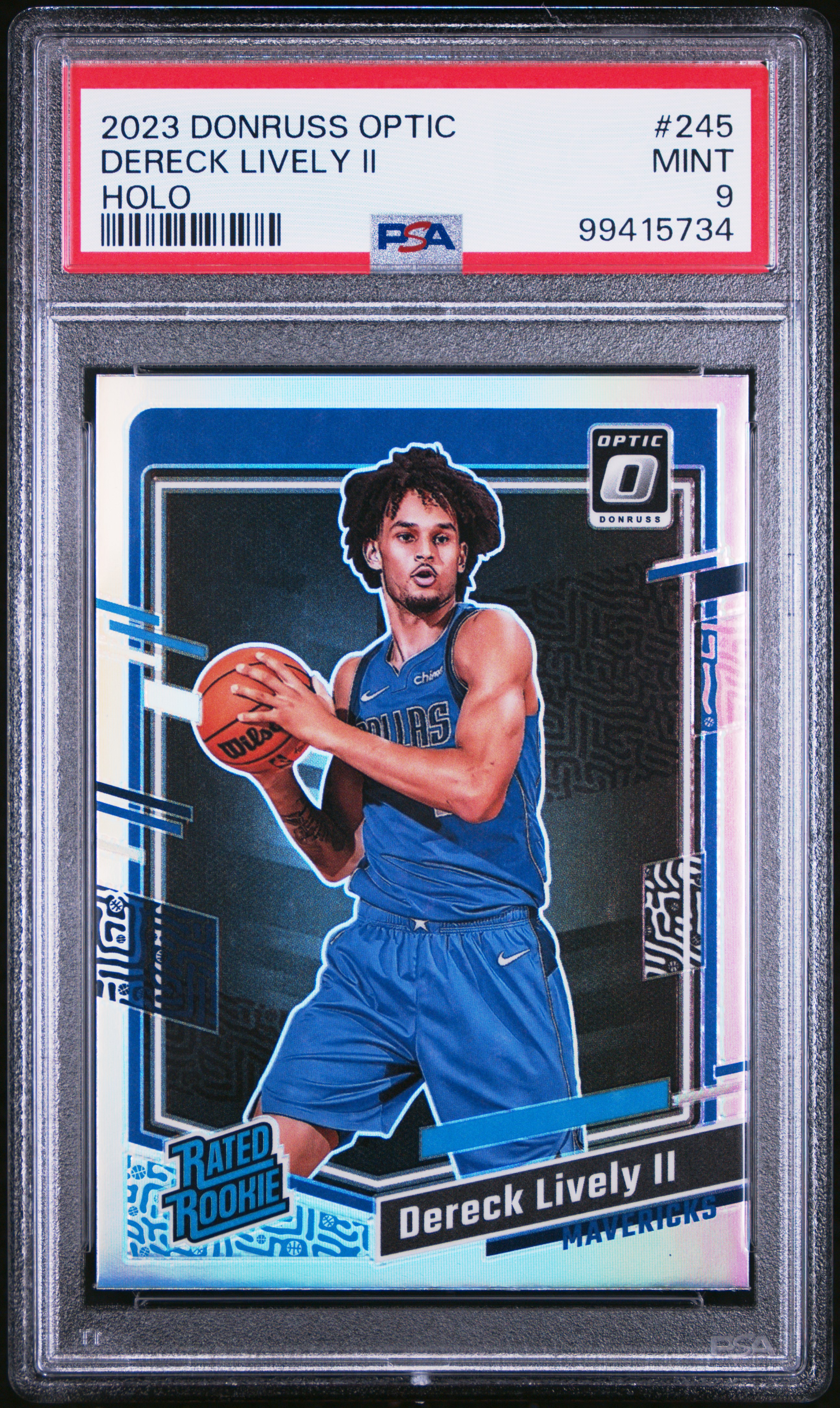 2023 Panini Donruss Optic Dereck Lively Ii #245 (Holo) Mint 9 front