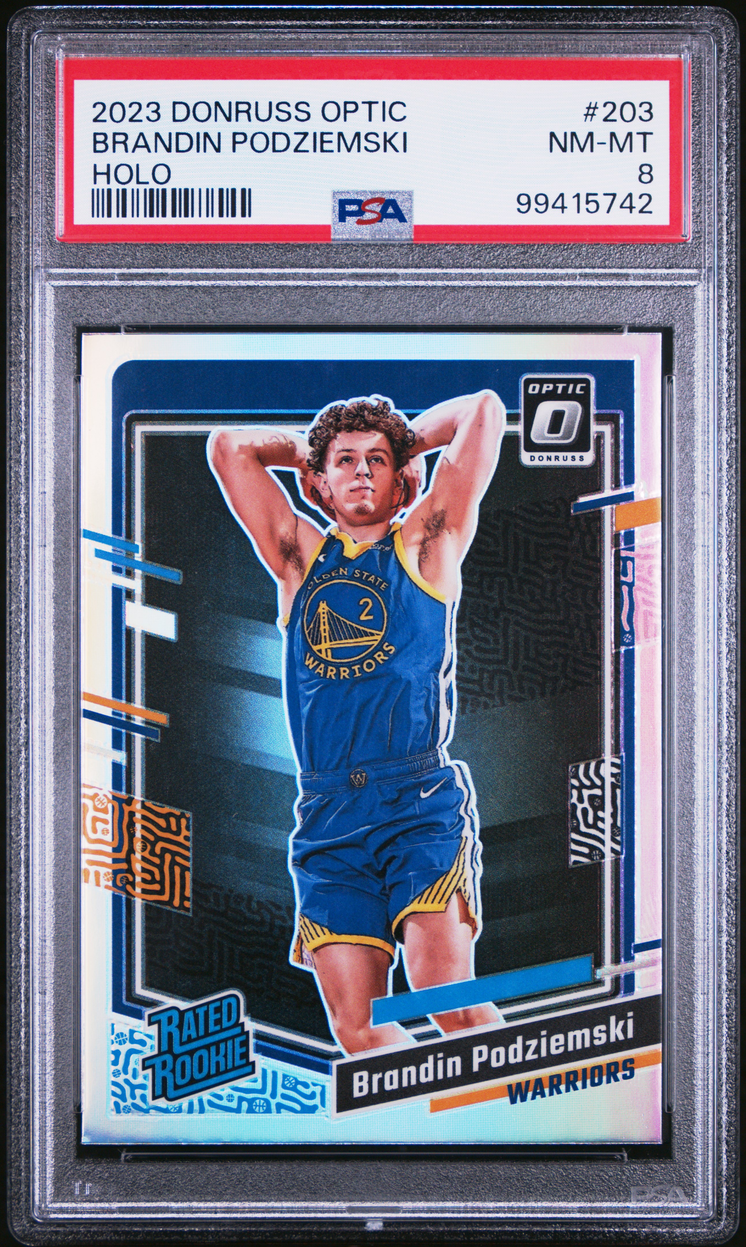 2023 Panini Donruss Optic Brandin Podziemski #203 (Holo) Nm-Mt 8 front