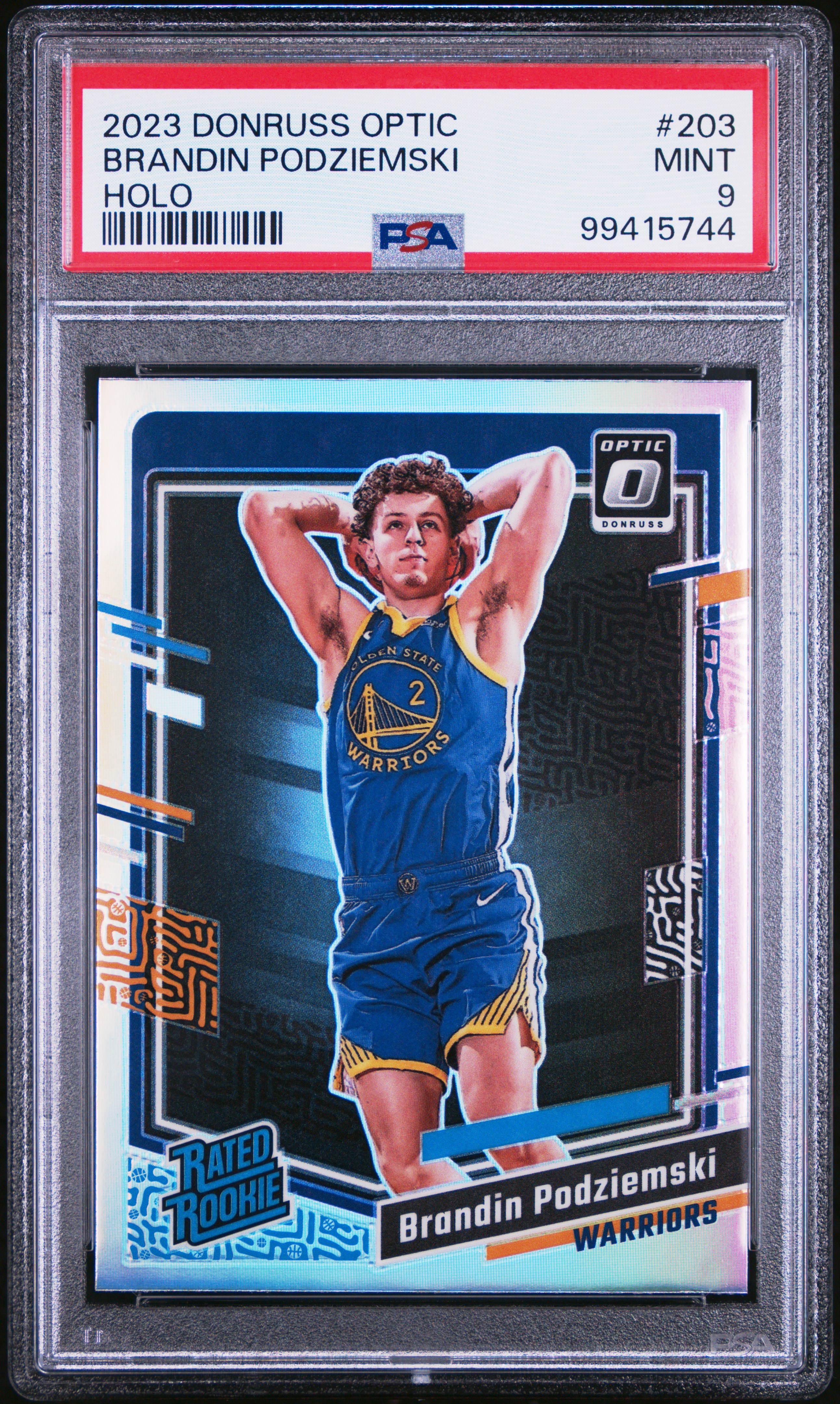 2023 Panini Donruss Optic Brandin Podziemski #203 (Holo) Mint 9 front