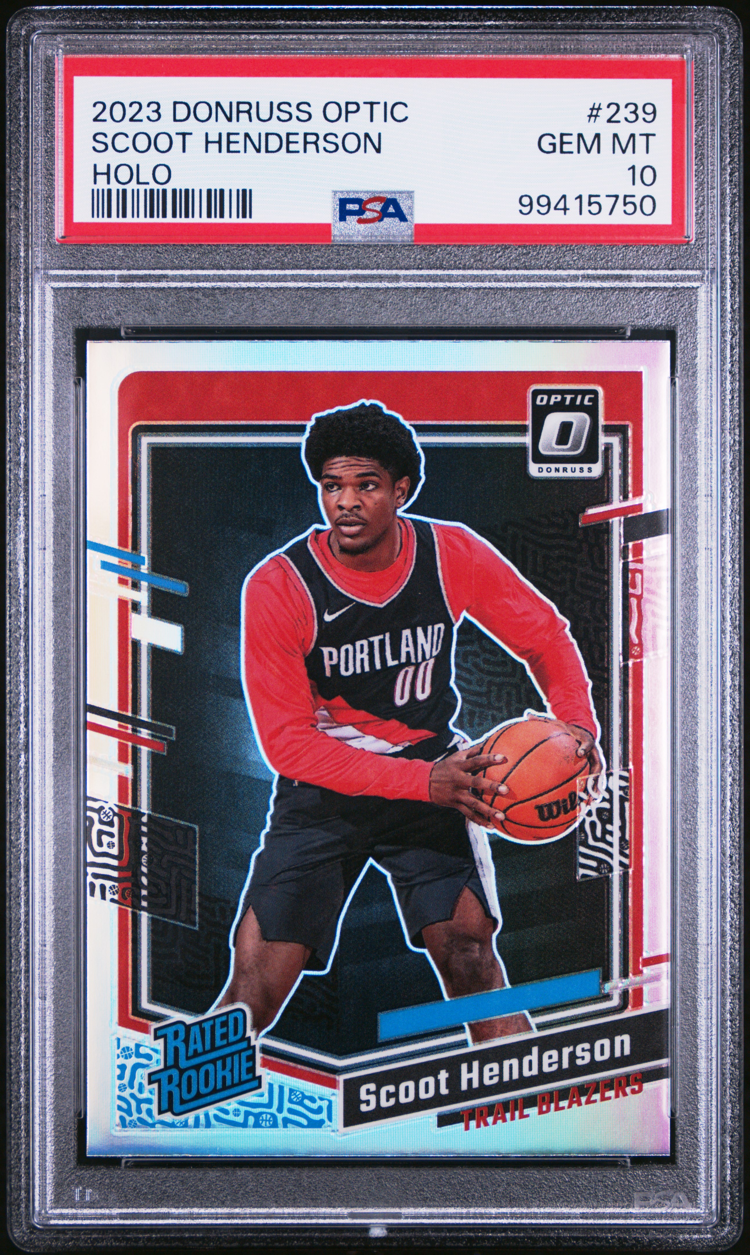 2023 Panini Donruss Optic Scoot Henderson #239 (Holo) Gem Mt 10 front