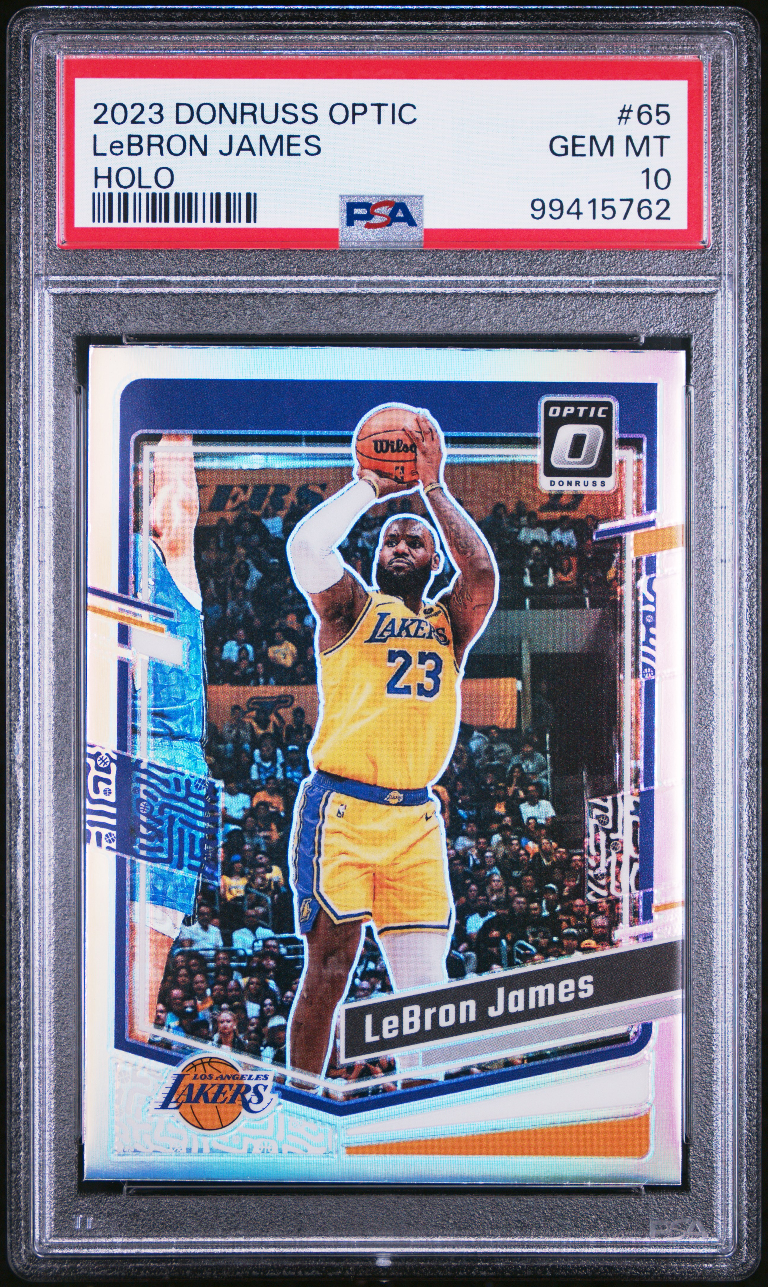 2023 Panini Donruss Optic Lebron James #65 (Holo) Gem Mt 10 front