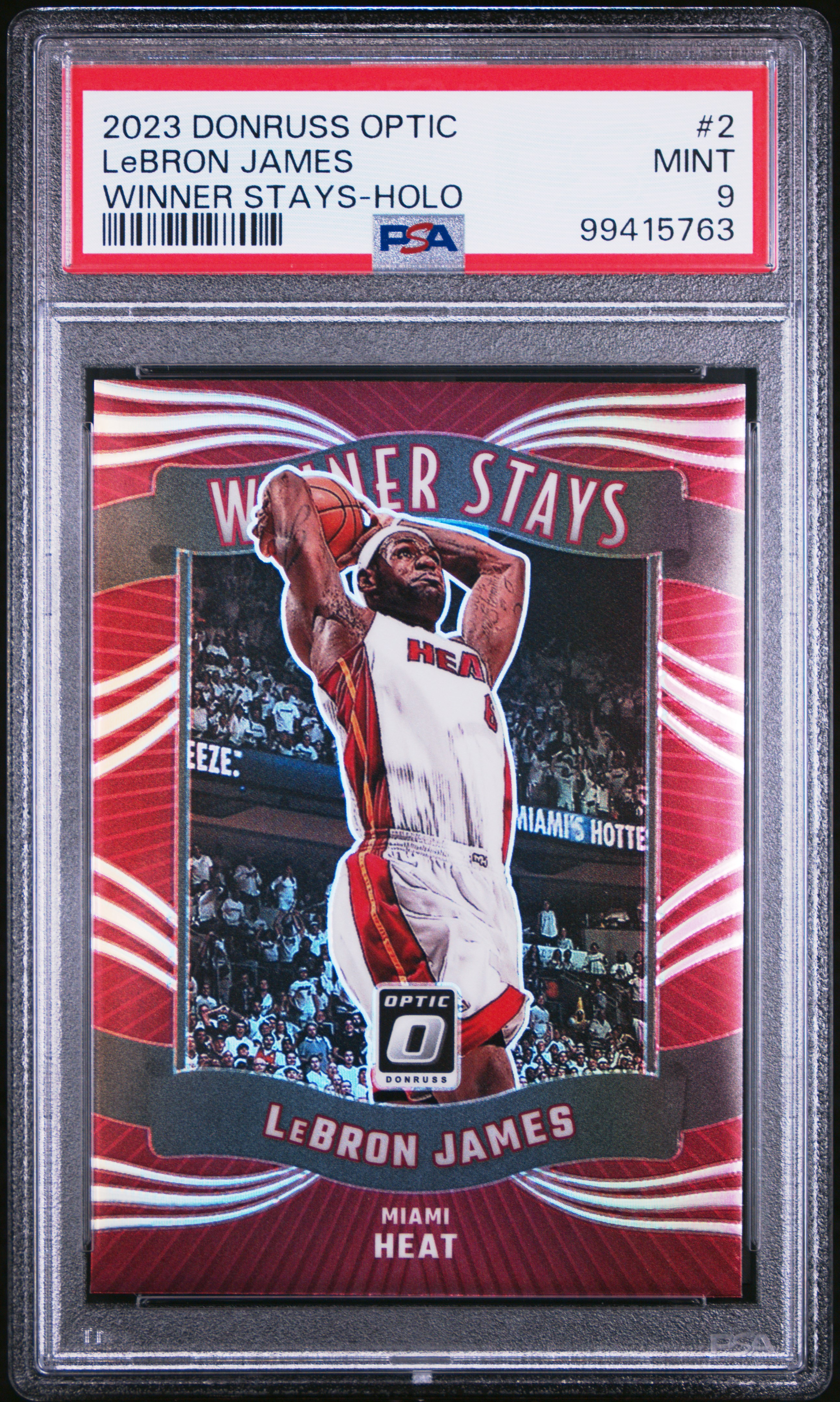 2023 Panini Donruss Optic Winner Stays Lebron James #2 (Winner Stays-Holo) Mint 9 front