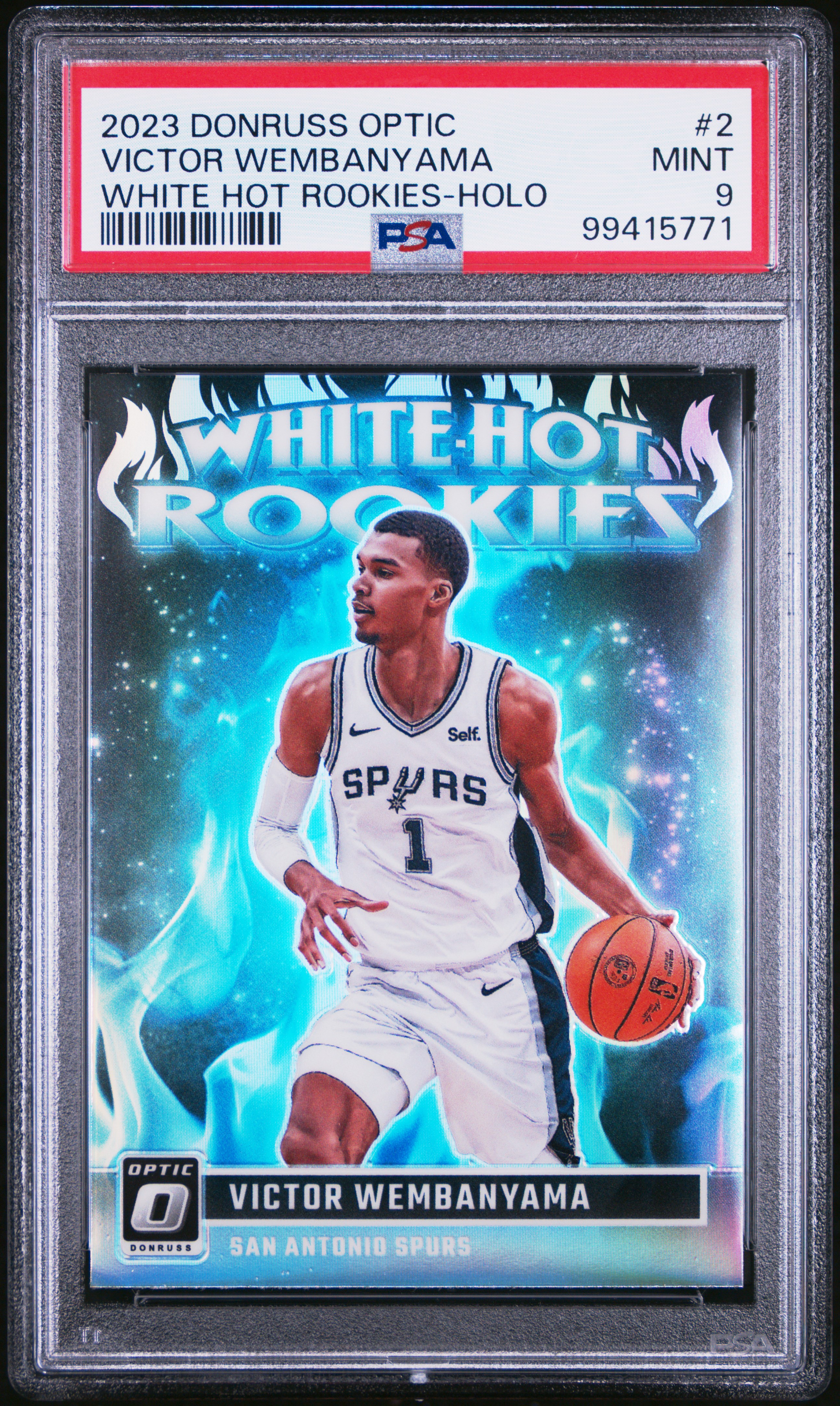 2023 Panini Donruss Optic White Hot Rookies Victor Wembanyama #2 (White Hot Rookies-Holo) Mint 9 front