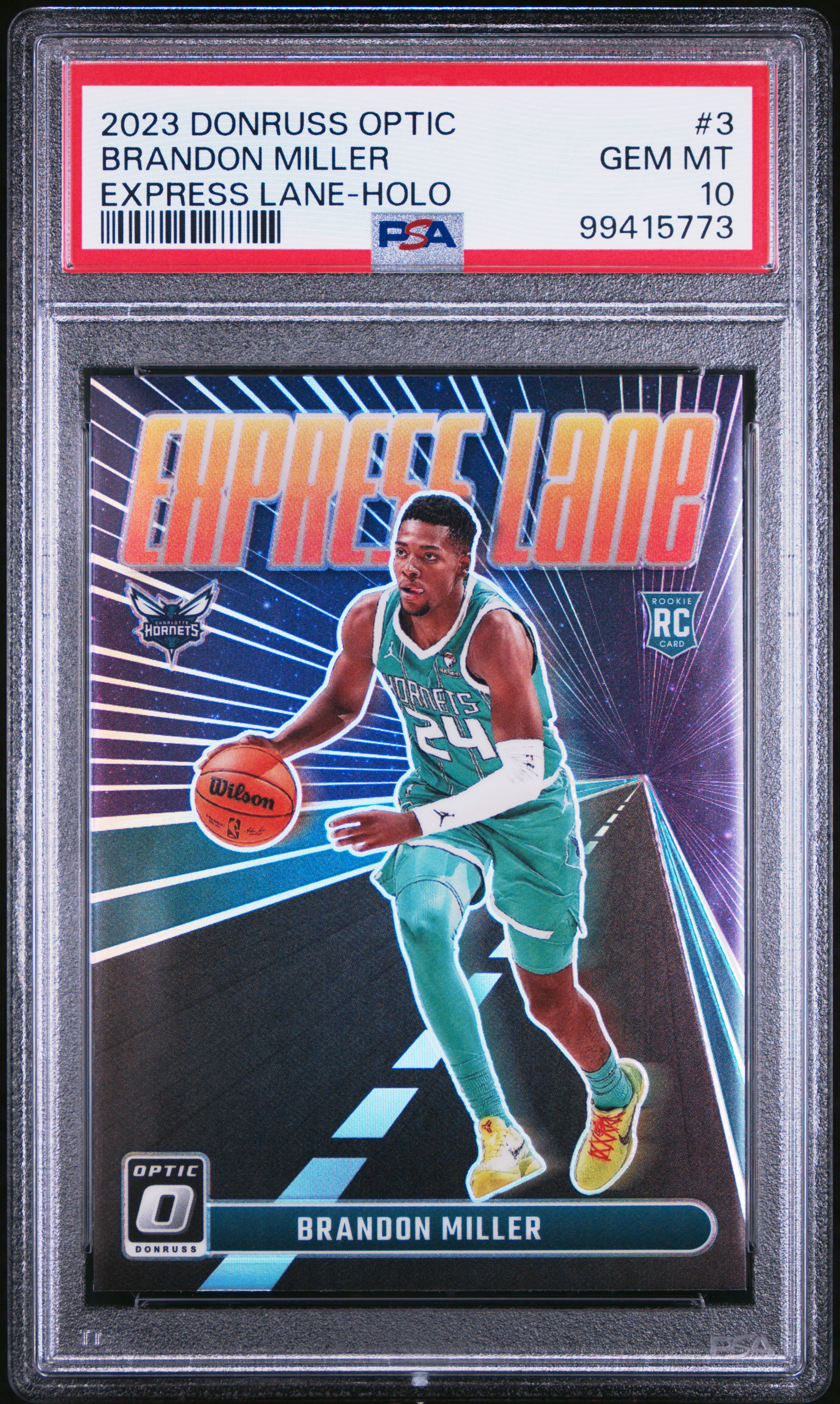 2023 Panini Donruss Optic Express Lane Brandon Miller #3 (Express Lane-Holo) Gem Mt 10 front