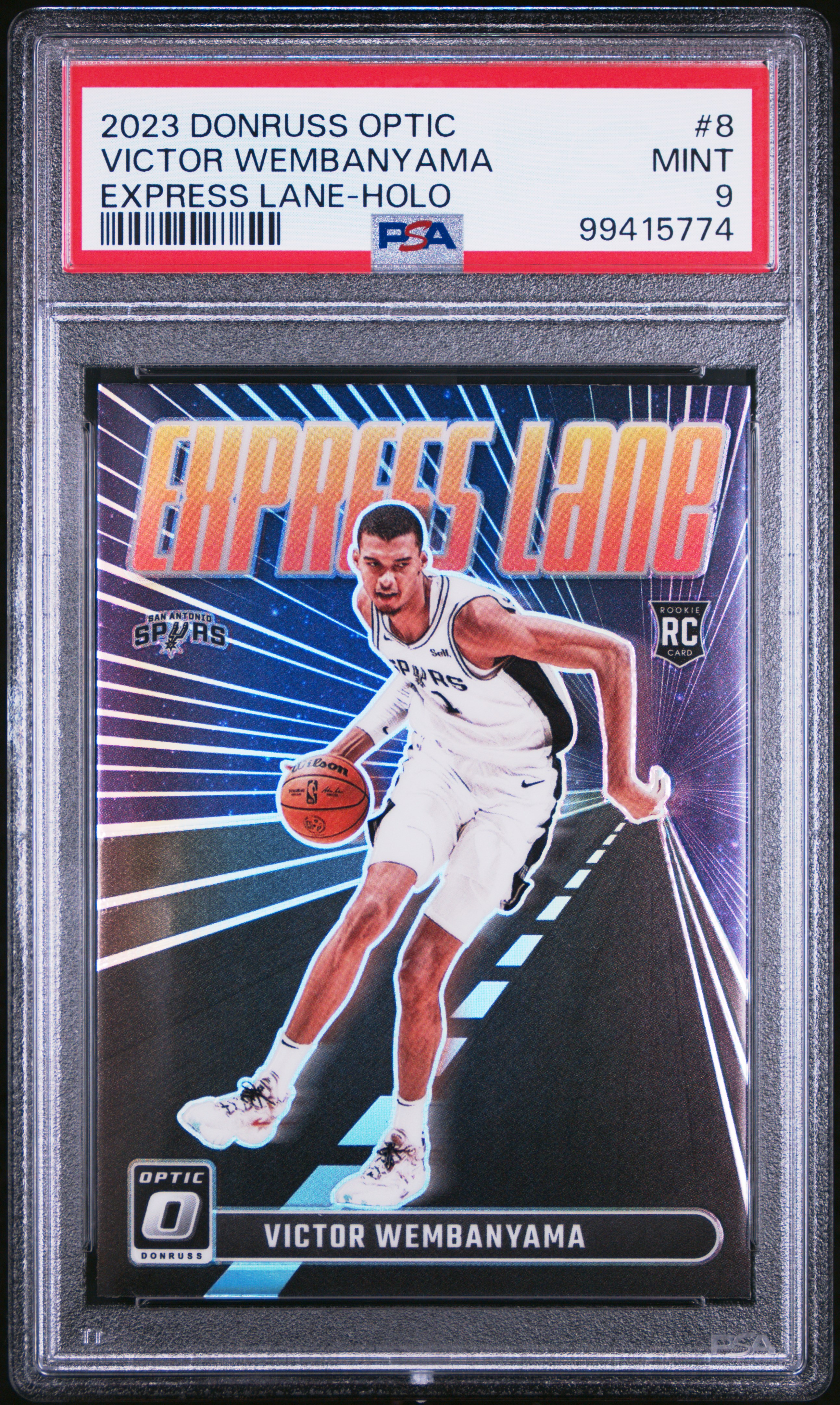 2023 Panini Donruss Optic Express Lane Victor Wembanyama #8 (Express Lane-Holo) Mint 9 front