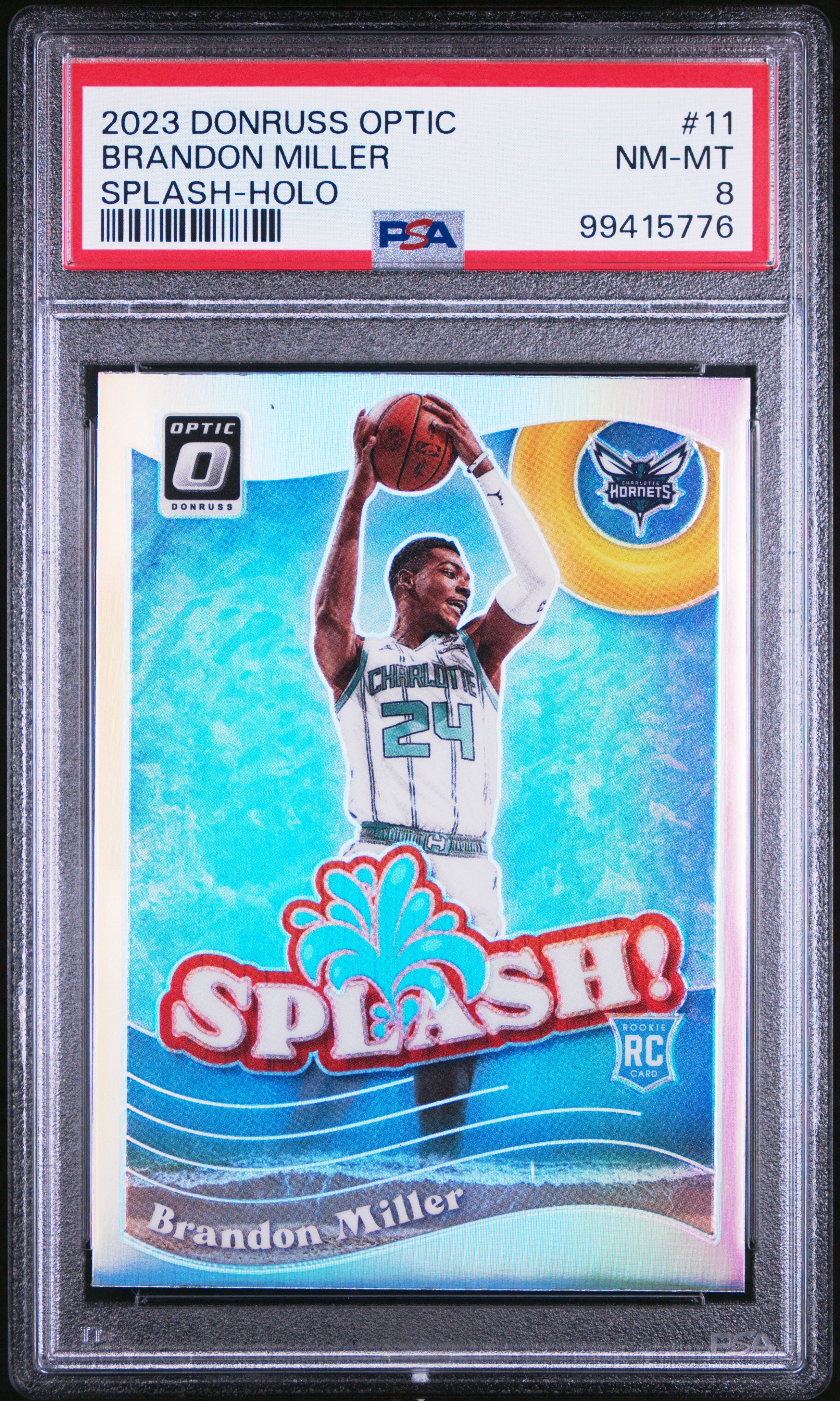 2023 Panini Donruss Optic Splash Brandon Miller #11 (Splash-Holo) Nm-Mt 8 front