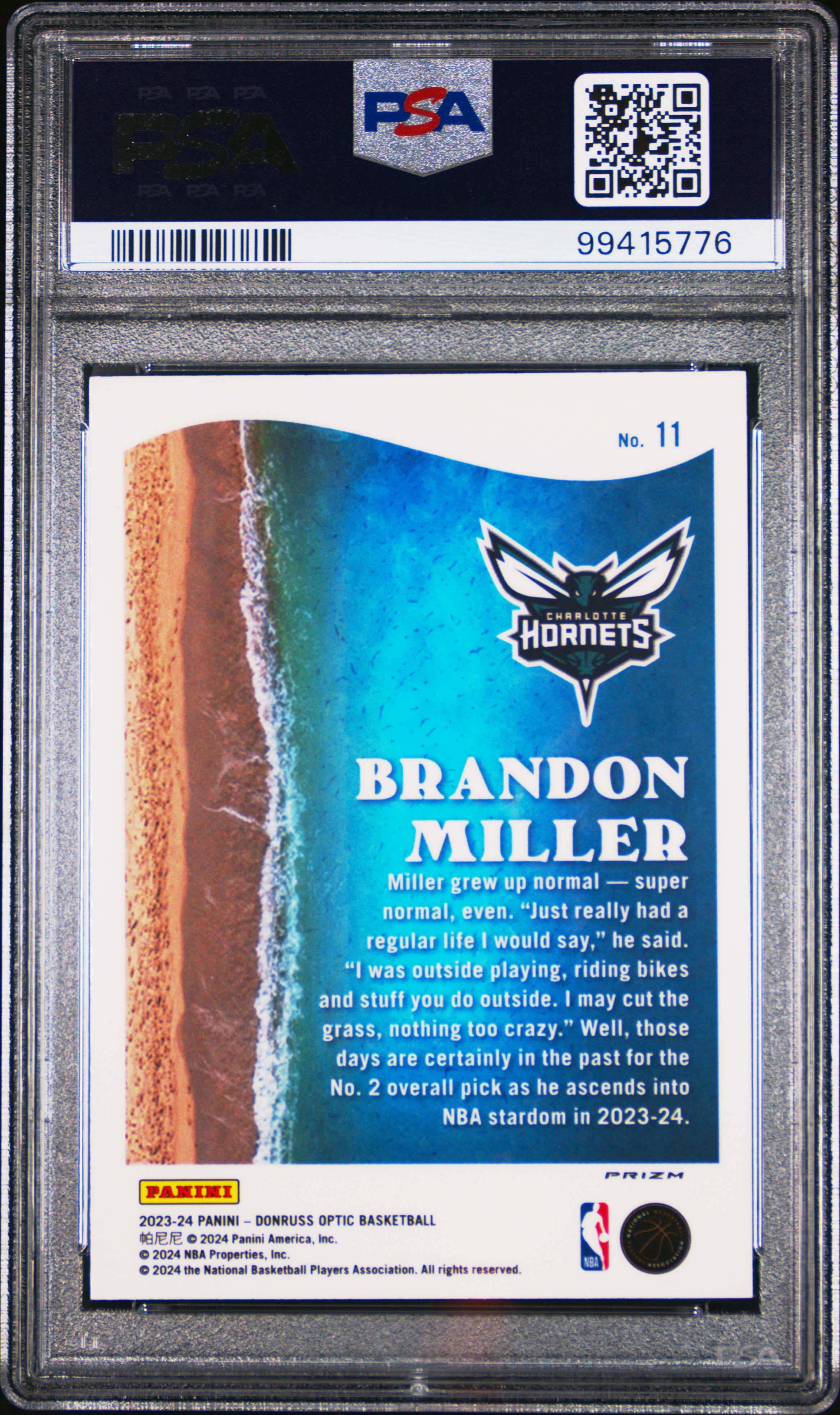 2023 Panini Donruss Optic Splash Brandon Miller #11 (Splash-Holo) Nm-Mt 8 back