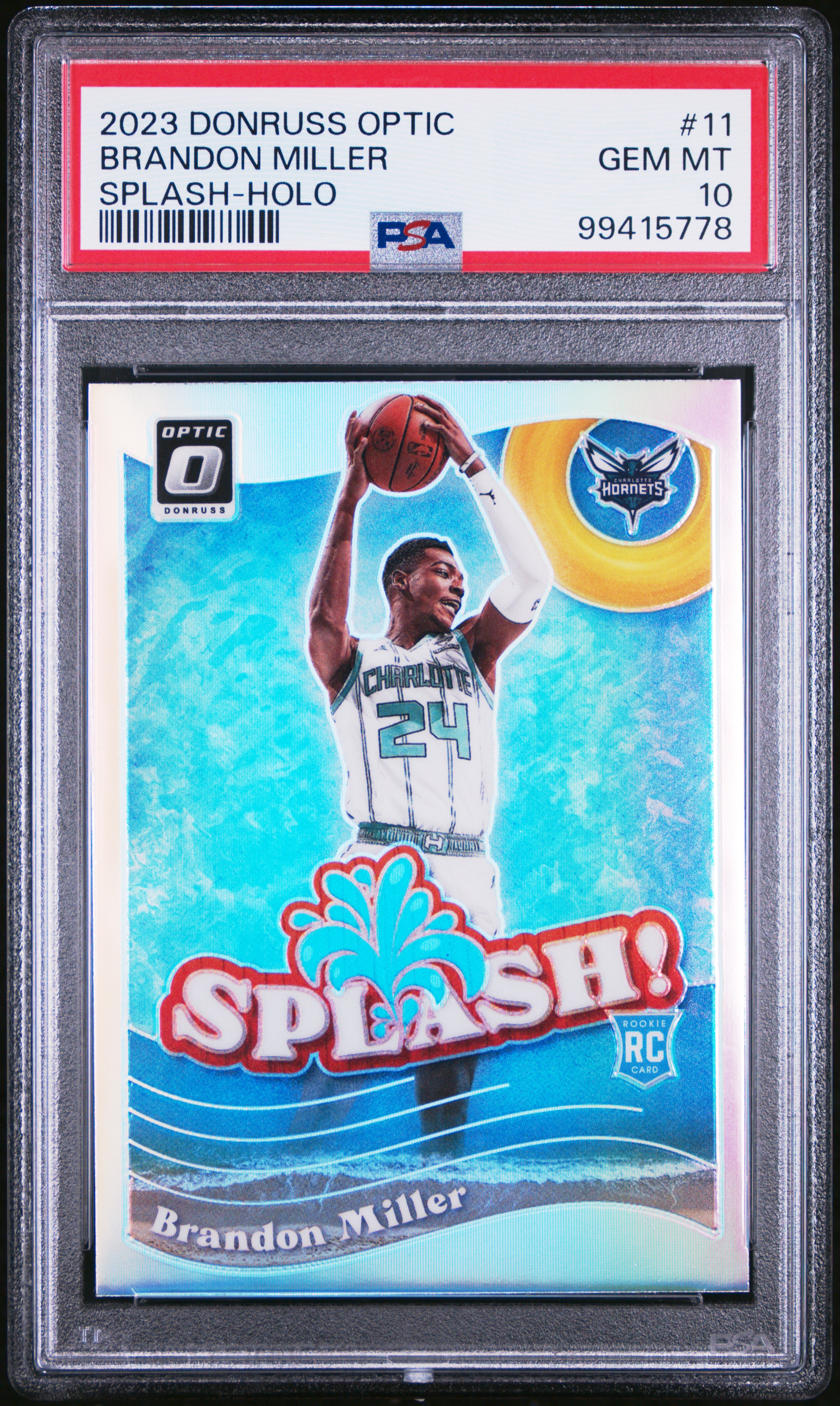2023 Panini Donruss Optic Splash Brandon Miller #11 (Splash-Holo) Gem Mt 10 front