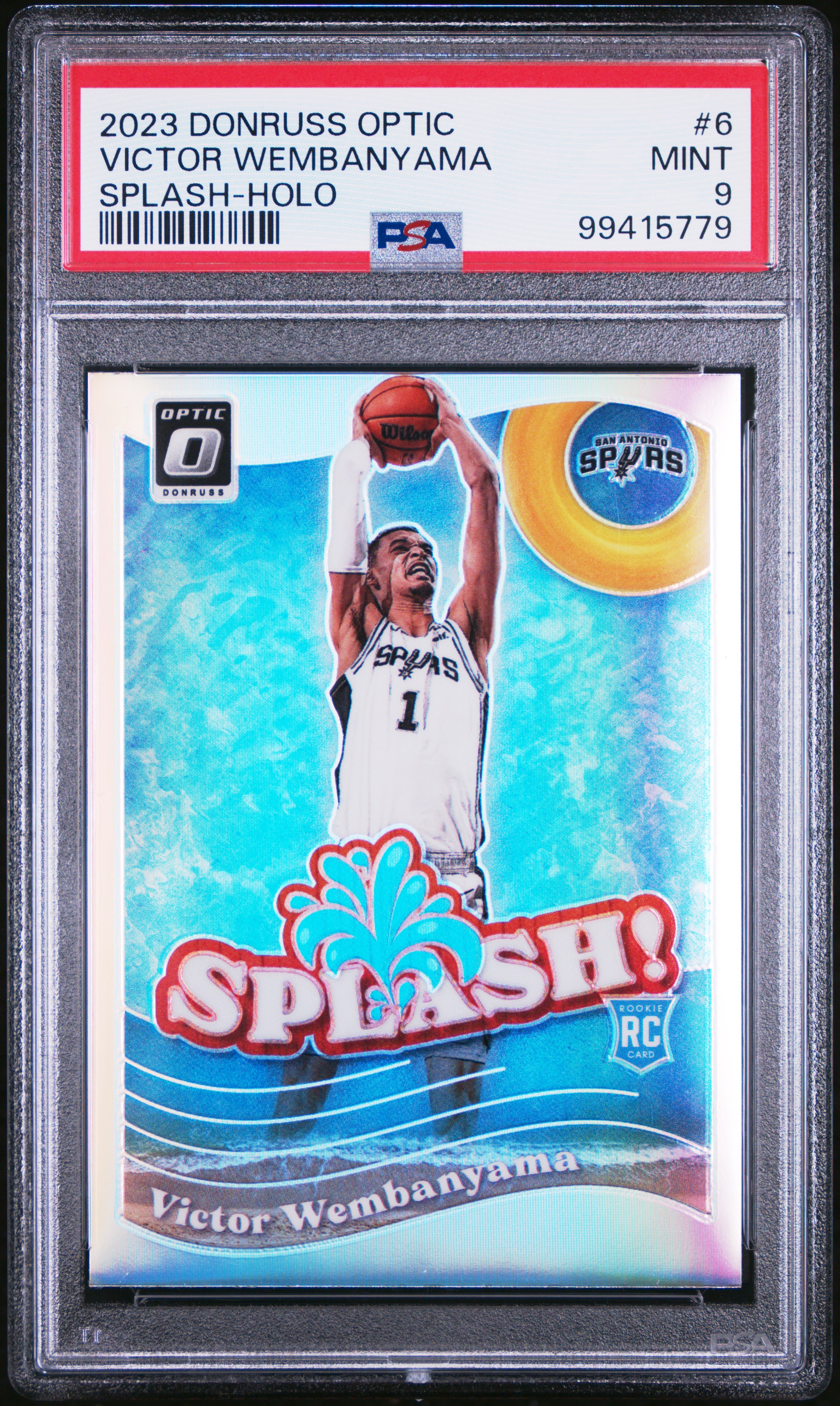 2023 Panini Donruss Optic Splash Victor Wembanyama #6 (Splash-Holo) Mint 9 front