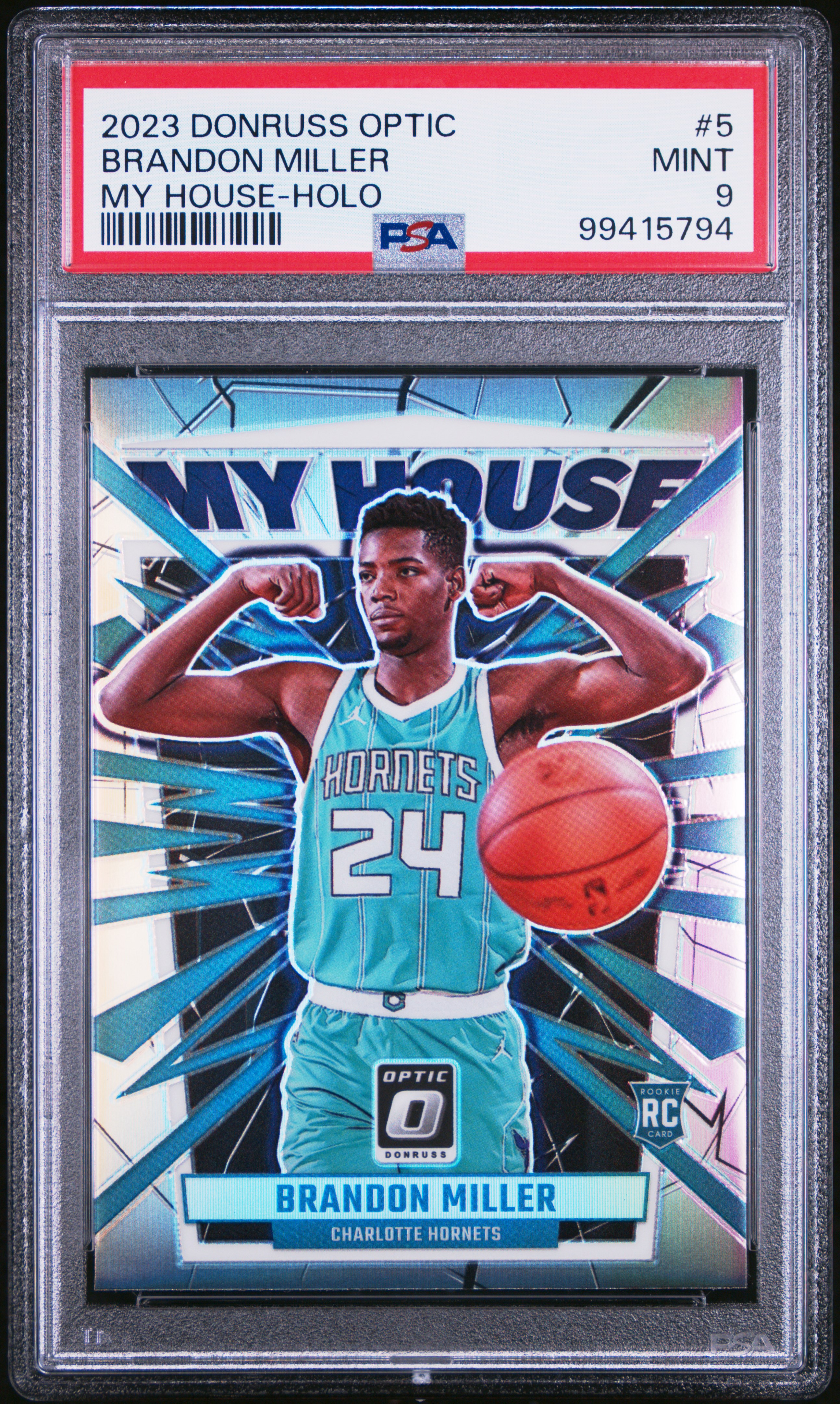 2023 Panini Donruss Optic My House Brandon Miller #5 (My House-Holo) Mint 9 front