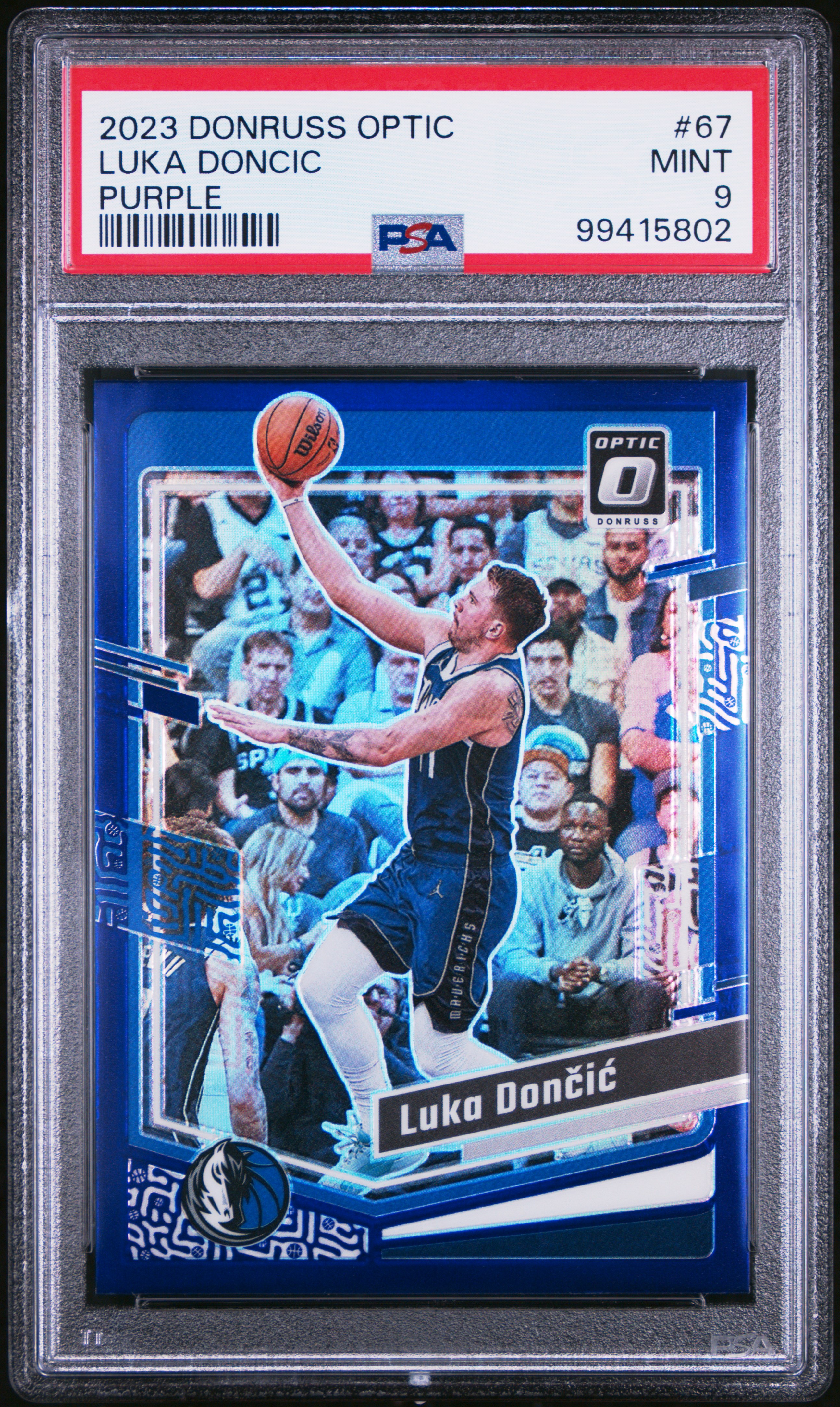 2023 Panini Donruss Optic Luka Doncic #67 (Purple) Mint 9 front
