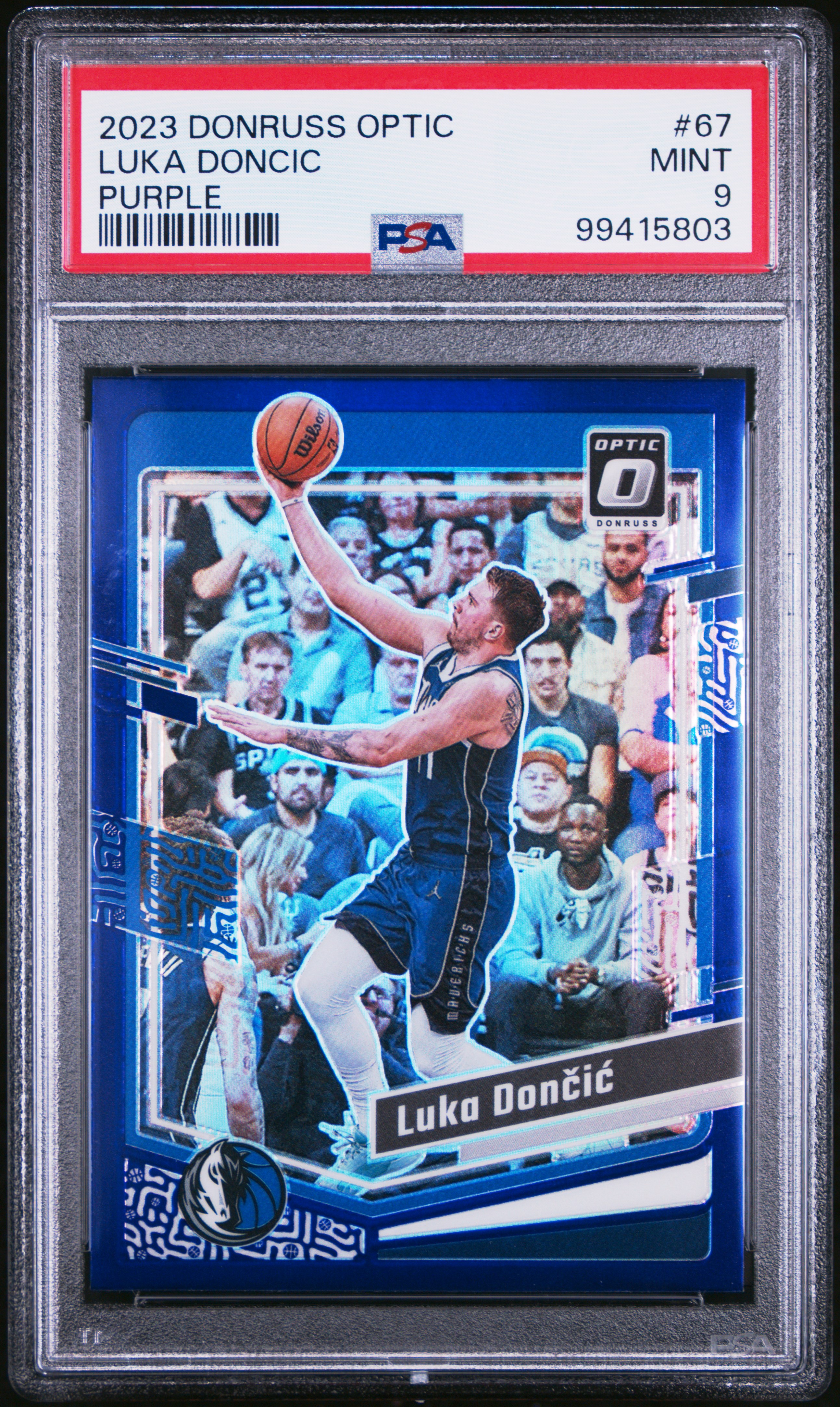 2023 Panini Donruss Optic Luka Doncic #67 (Purple) Mint 9 front